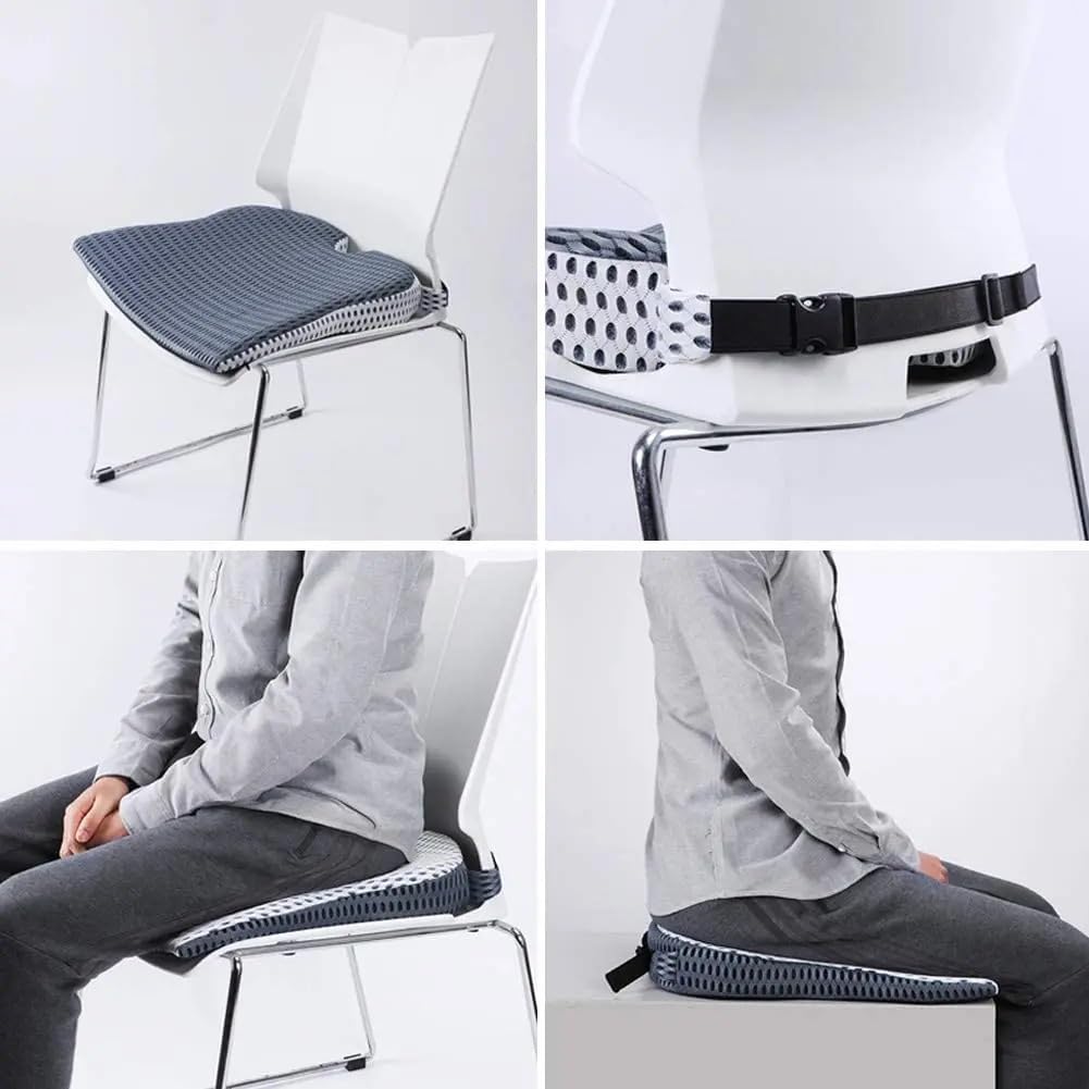 Cojín para coxis Cojin Antiescaras Cojín de asiento de cuña para coche, asiento del conductor, silla de oficina, sillas de ruedas, cojín de asiento de espuma viscoelástica, soporte ortopédico(Black)