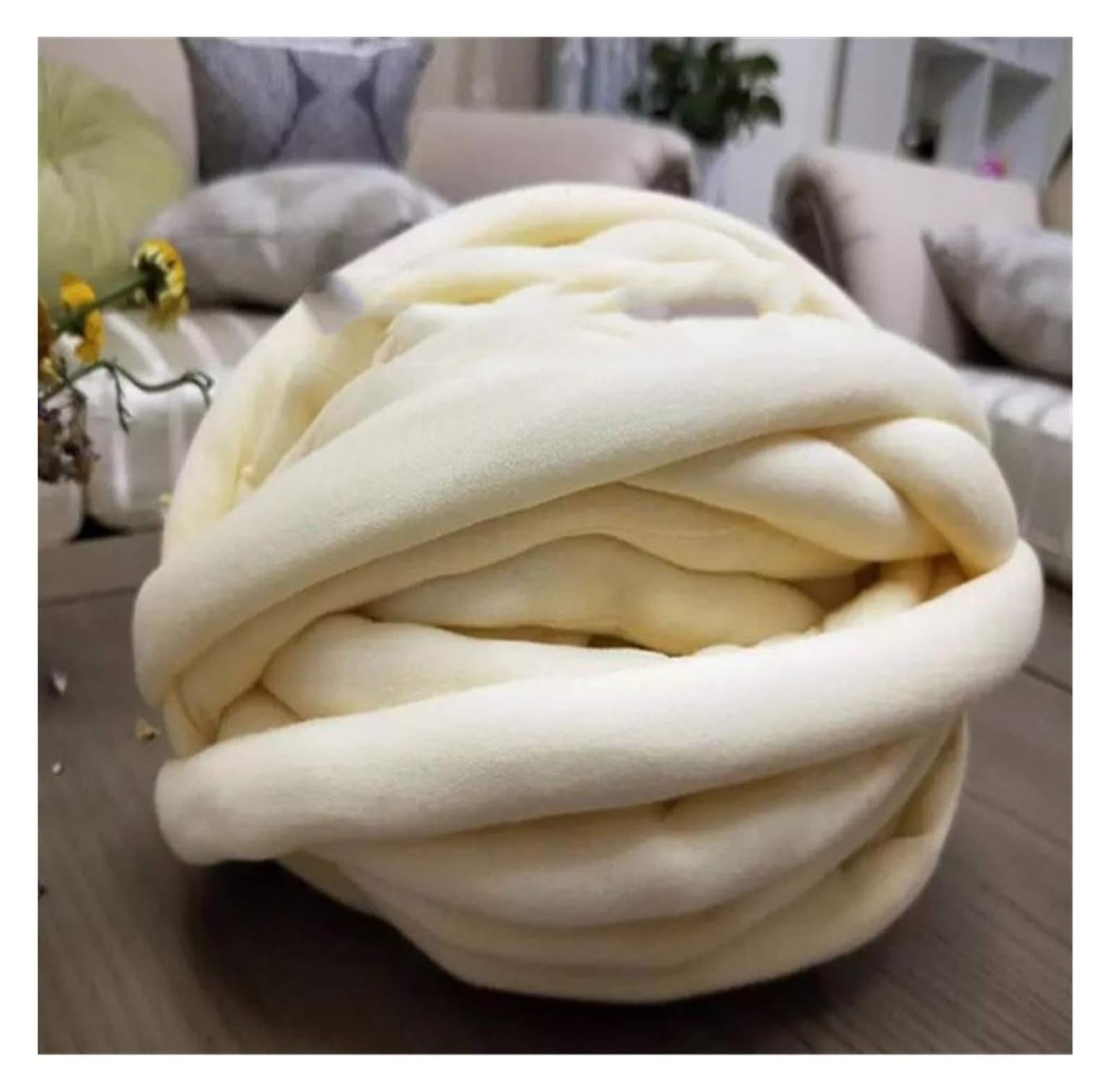 500g gruba przędza poliestrowa bawełniana do robótek ręcznych szydełkowy koc dziewiarski wielokolorowy(Yellow 0.5kg)