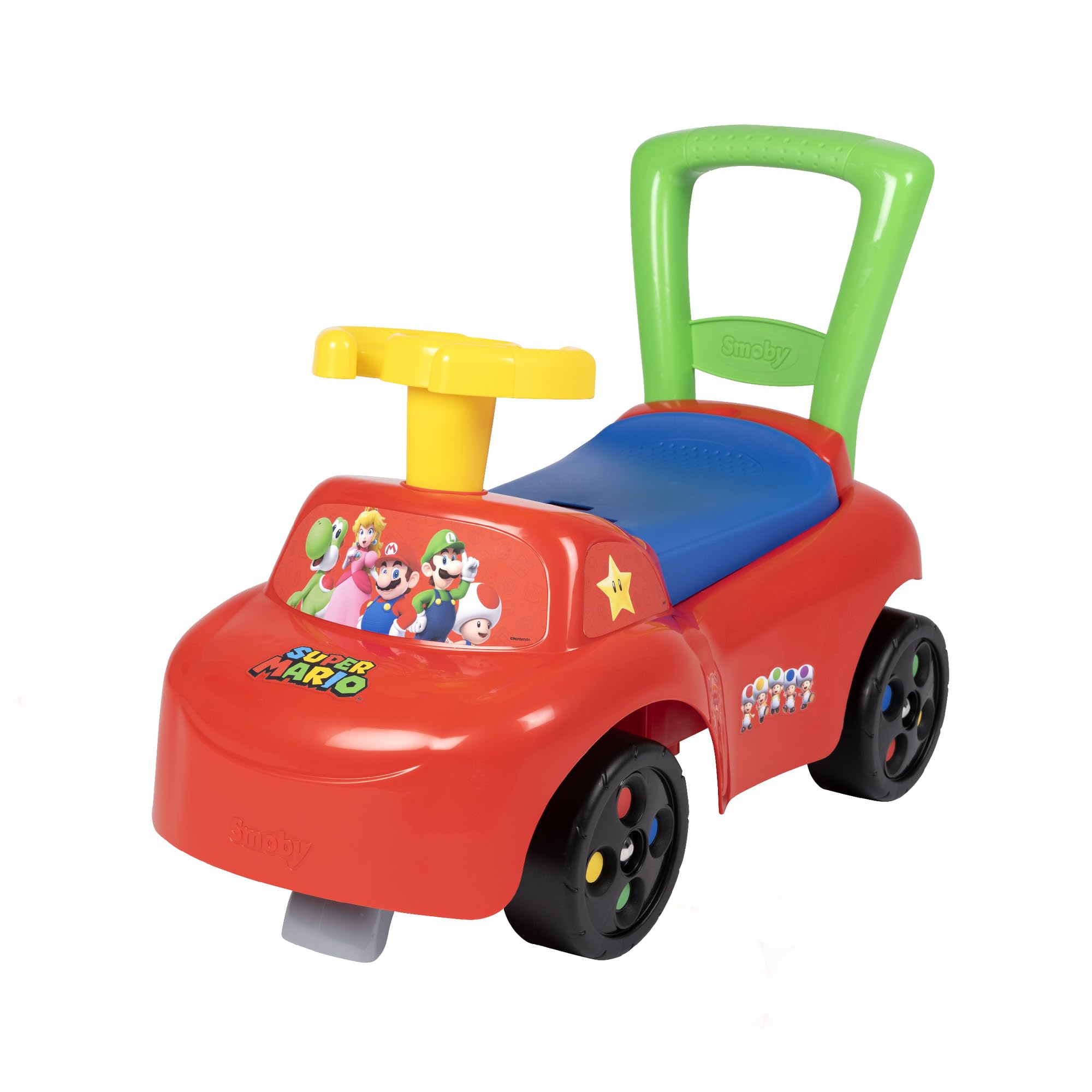 Smoby - Super Mario - Samochód do jeżdżenia - Ergonomiczne podwozie - Zabezpieczenia przed przewróceniem - Kierownica - Funkcja jeżdżenia - Od 10 miesięcy - Wyprodukowano we Francji