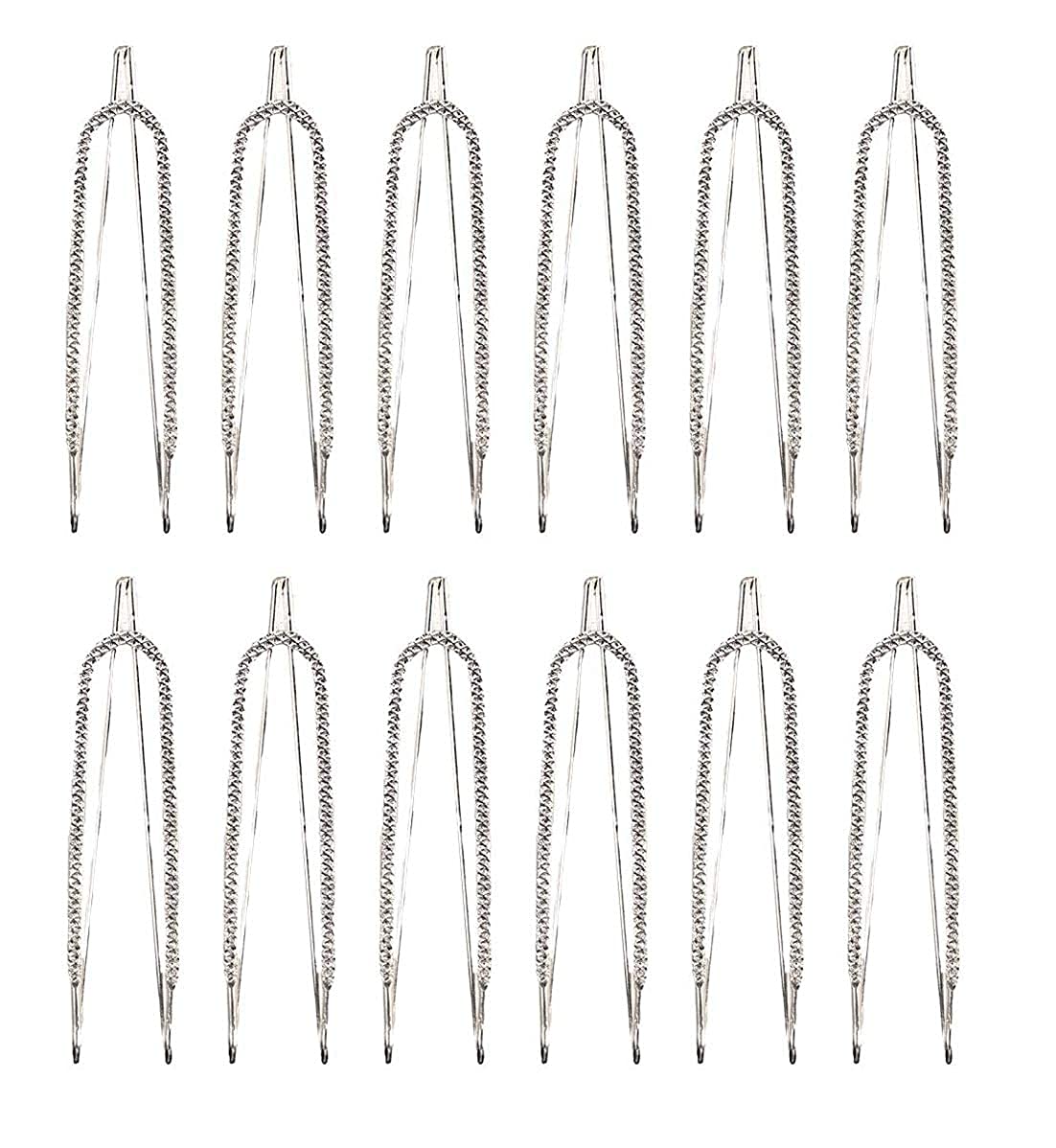 12pcs Metal Golden Saree Chunari Pin Hijab Patli Pin Lock Pin, Pack of 12pcs