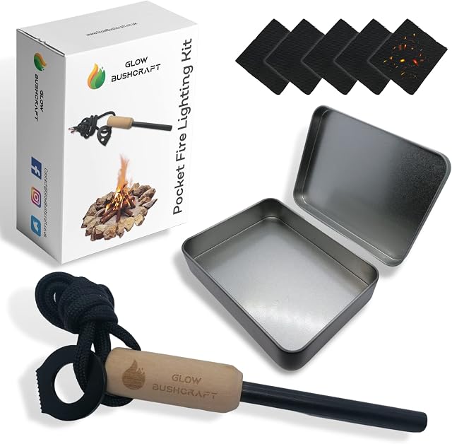 Flint and Steel | Flint and Steel Fire Starter Kit | Fire Flint and Striker | Fire Steel | Fire Lighter| Firestarter | Survival kit | Fire Striker | Ferro Rod | Char Cloth | Survival Cord | Bushcraft
