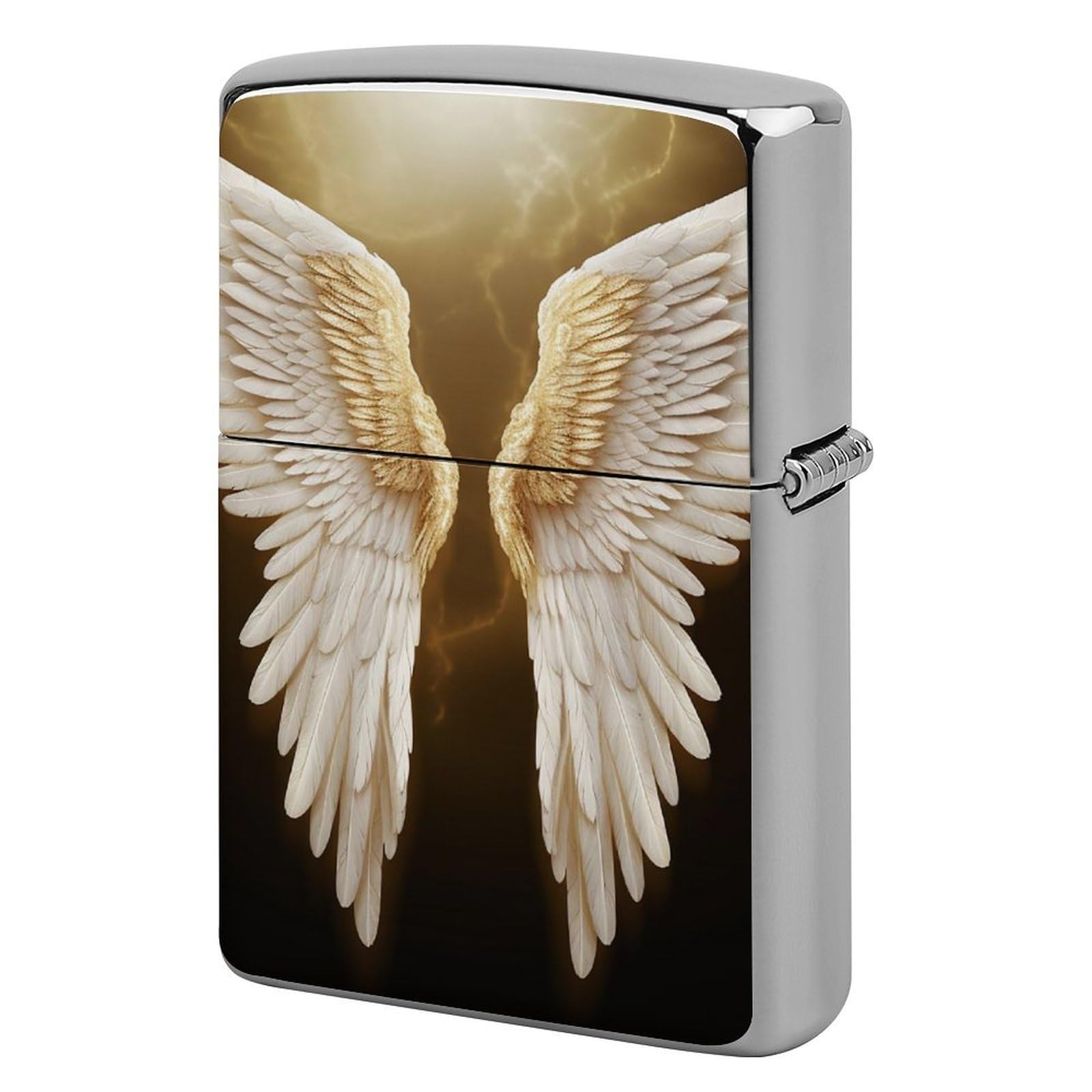 Angel Wing Lighter Case for Men, Personalized Lighter Cover for Valentine's Day Gifts, Flip-Top Lighters Shell for Outdoor, Portable Lighters Protective Sleeve