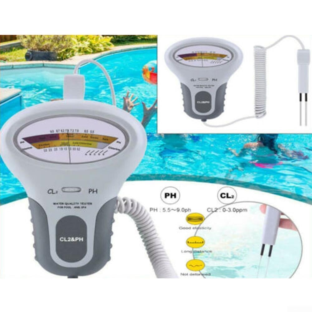 COYEUX Tester per Piscina misuratore di Cloro e PH 2 in 1, Laboratorio CL2 da 0,2~3,0 ppm, per Acqua Potabile idroponica per Piscine Vasche idromassaggio per acquari