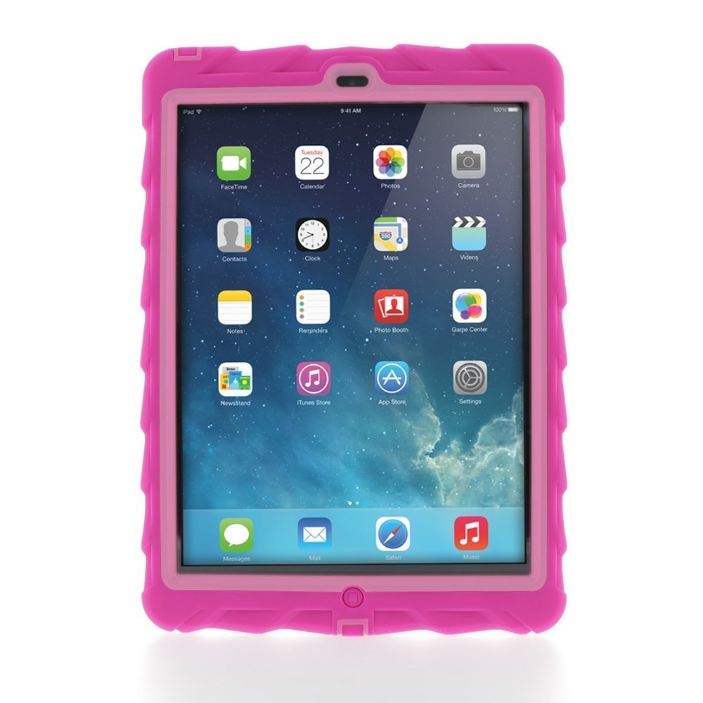 Apple iPad Air Drop Tech Pink Gumdrop Cases Silicone Rugged Shock Absorbing Protective Dual Layer Cover Case