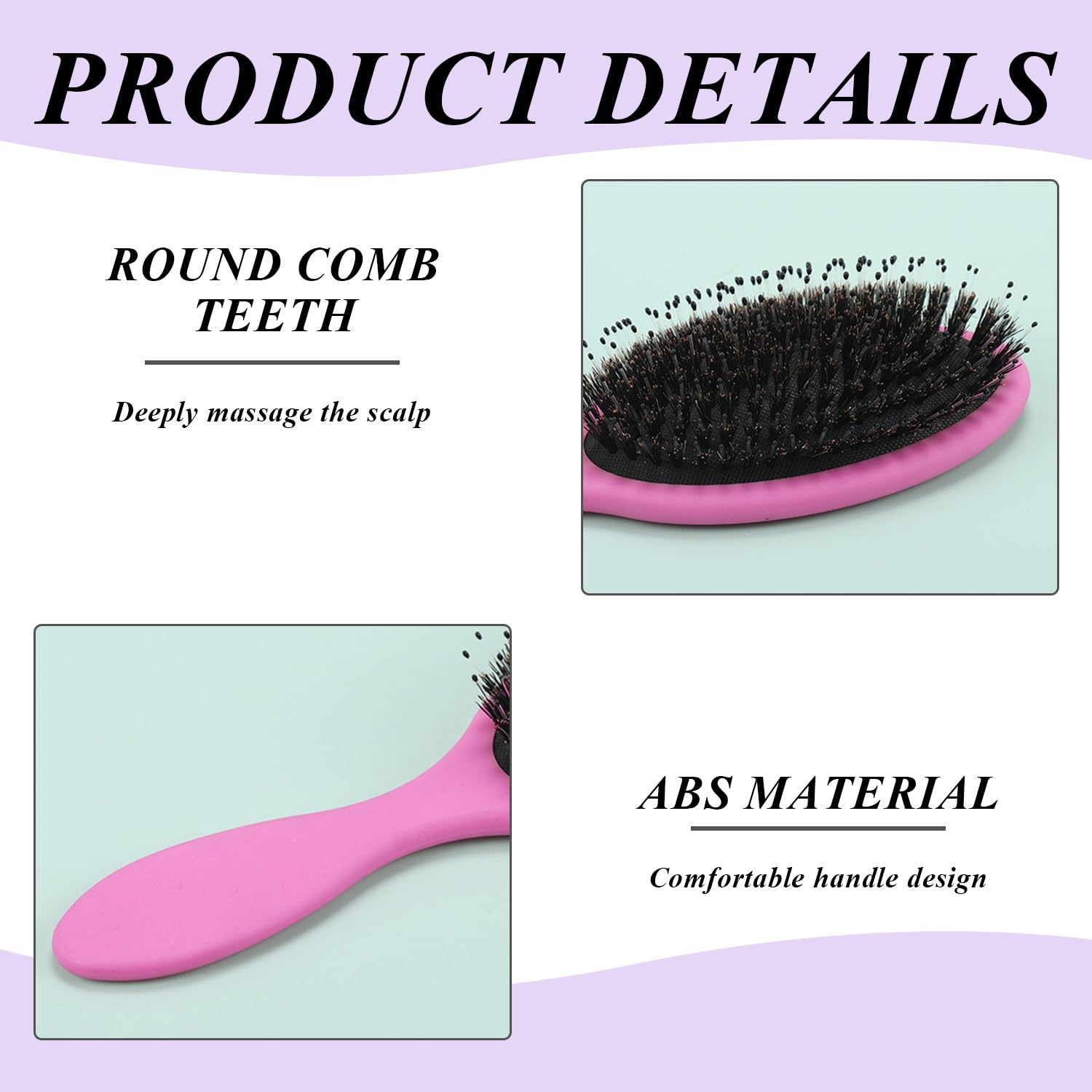2 Pezzi Di Massaggio Per Capelli Pettine, Strumento Di Parrucchiere, Maniglia Di Comfort Ergonomica, Comodo Pennello Per La Pulizia Da Viaggio, Oggetti Di Scena Per Lo Stile Delle Donne.