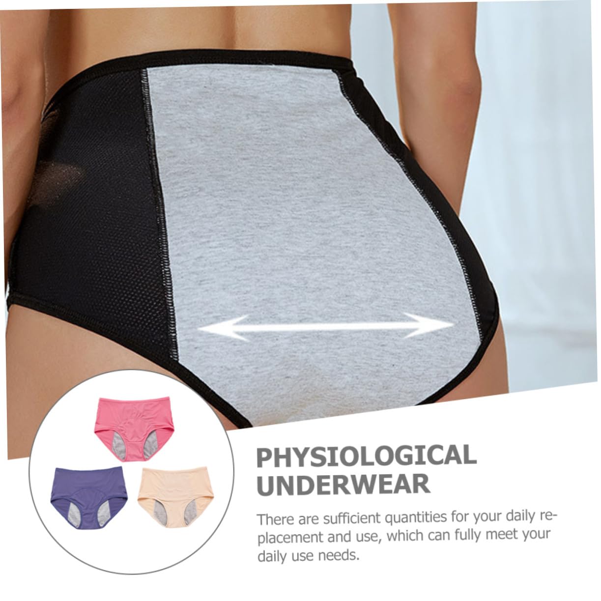 KOMBIUDA 4 Piezas Bragas Menstruales Mujer Alta Cintura Transpirables Cómodas para Período Pack