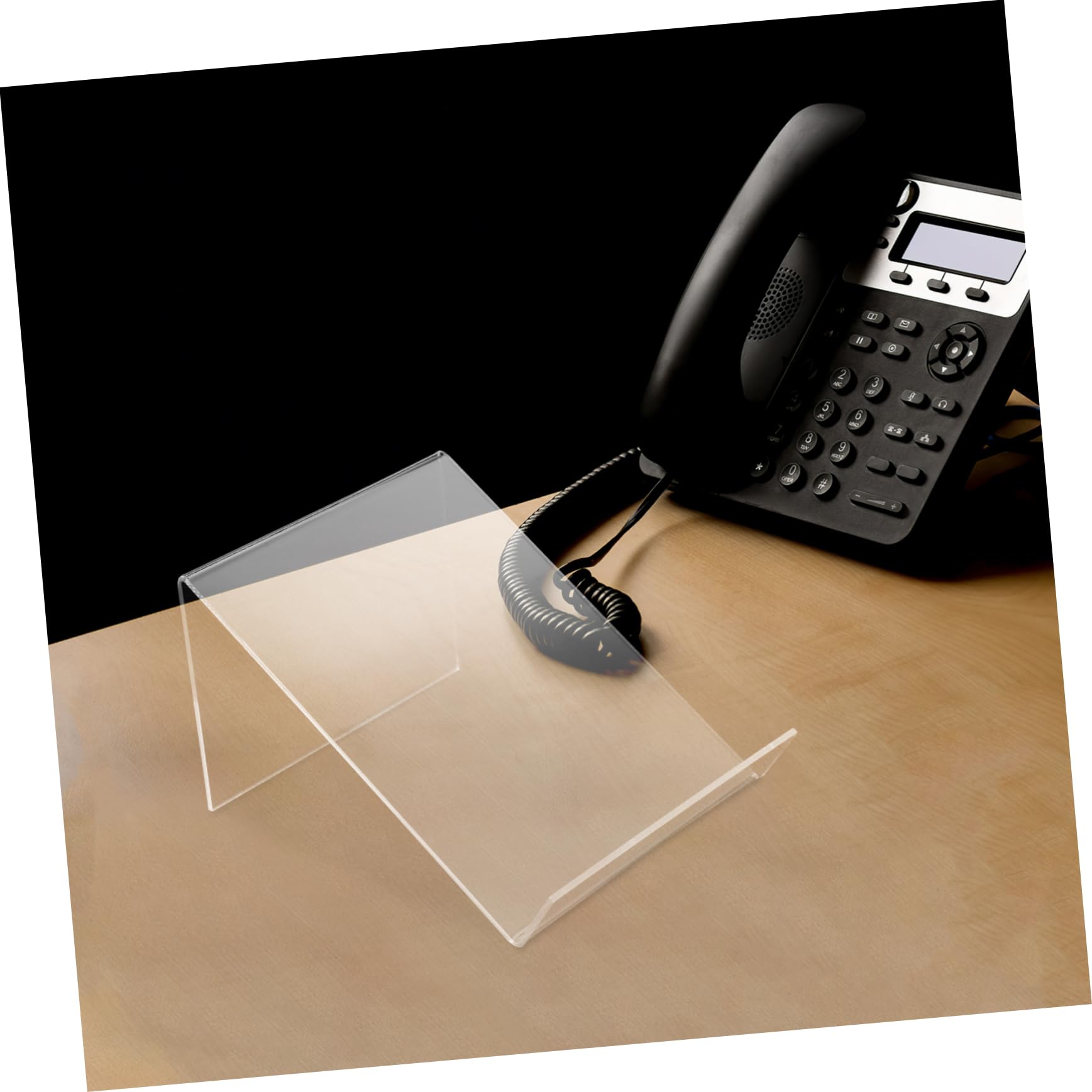 Transparente Acryl Handy Halter Holz Telefonständer mit Erhöhter und Verbreiterter Ständerhalterung für Vielseitige Nutzung Am Schreibtisch