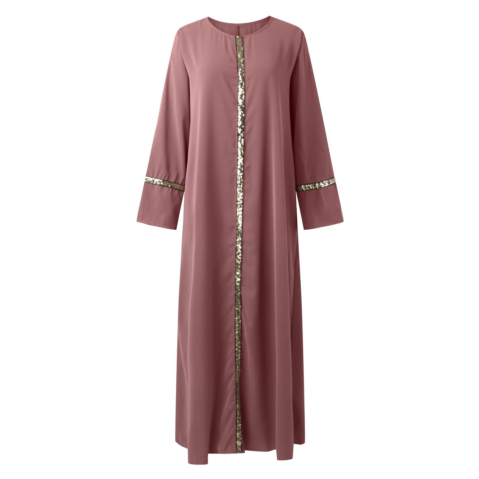Générique Damska długa sukienka Bohemian Fluid Maxi Casual Lato Plaża Szykowny Wygodny Elegancki Lekki Luźny Długi rękaw Okrągły dekolt Kwiatowy Nadruk A27