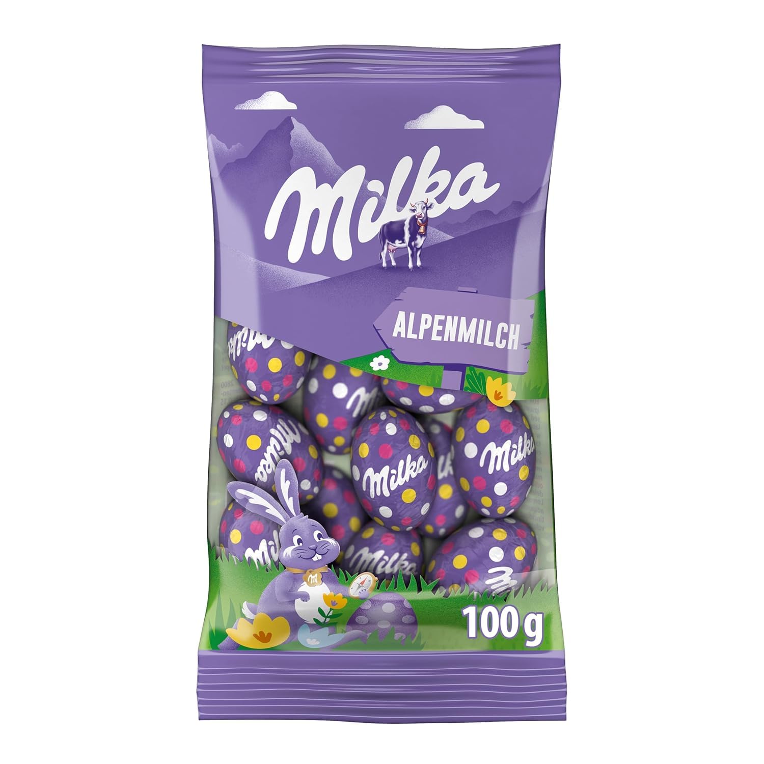 Milka Ostereier – Alpenmilch Schokolade – einzeln verpackte Osterschokolade – 100g