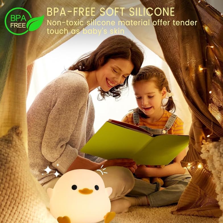 Image of Duck LED Night Lights Touch Sensor, USB Rechargeable, 7-Color Changing Lamp for Kids' Room & Baby Gift (Duck-Multi) (Duck-Multi)