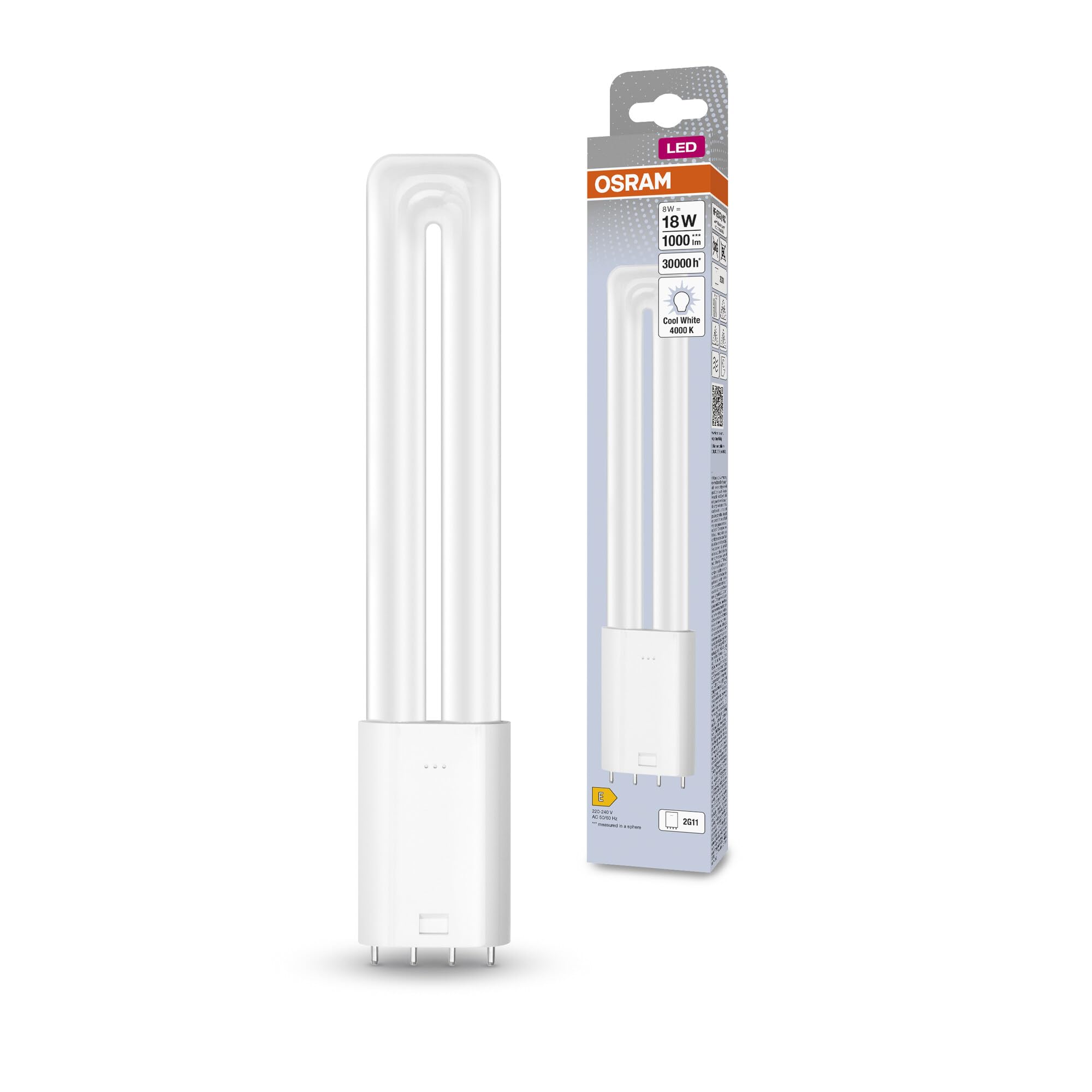 OSRAM Lampada DULUX L18 LED per base 2G11, 8 watt, 1000 lumen, bianco freddo (4000K), sostituzione della tradizionale lampada Dulux 18W