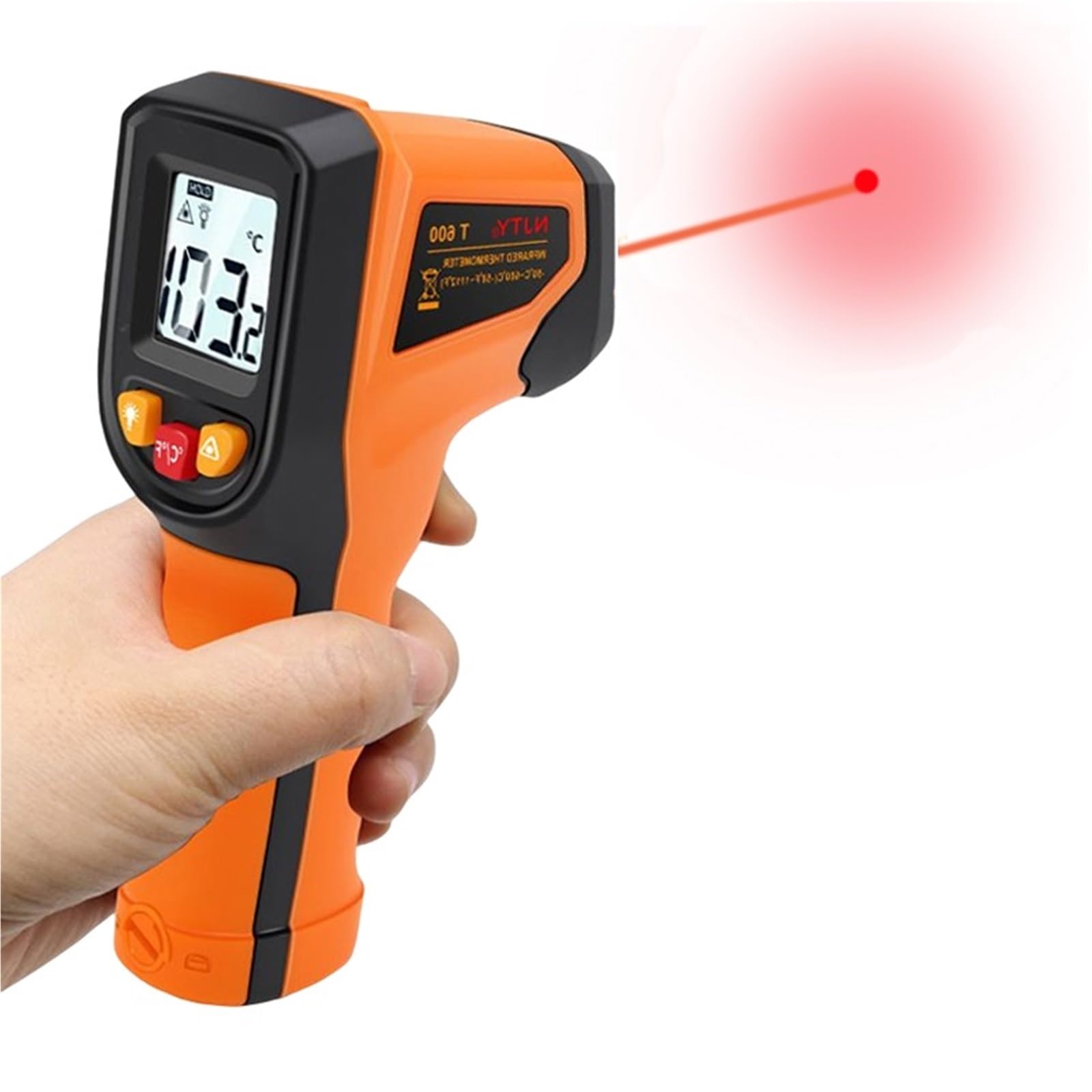 Termometro digitale a infrarossi T400 T600 da -50℃ a 400/600℃ Pirometro ad alta precisione Sensore di temperatura industriale senza contatto(T600A)