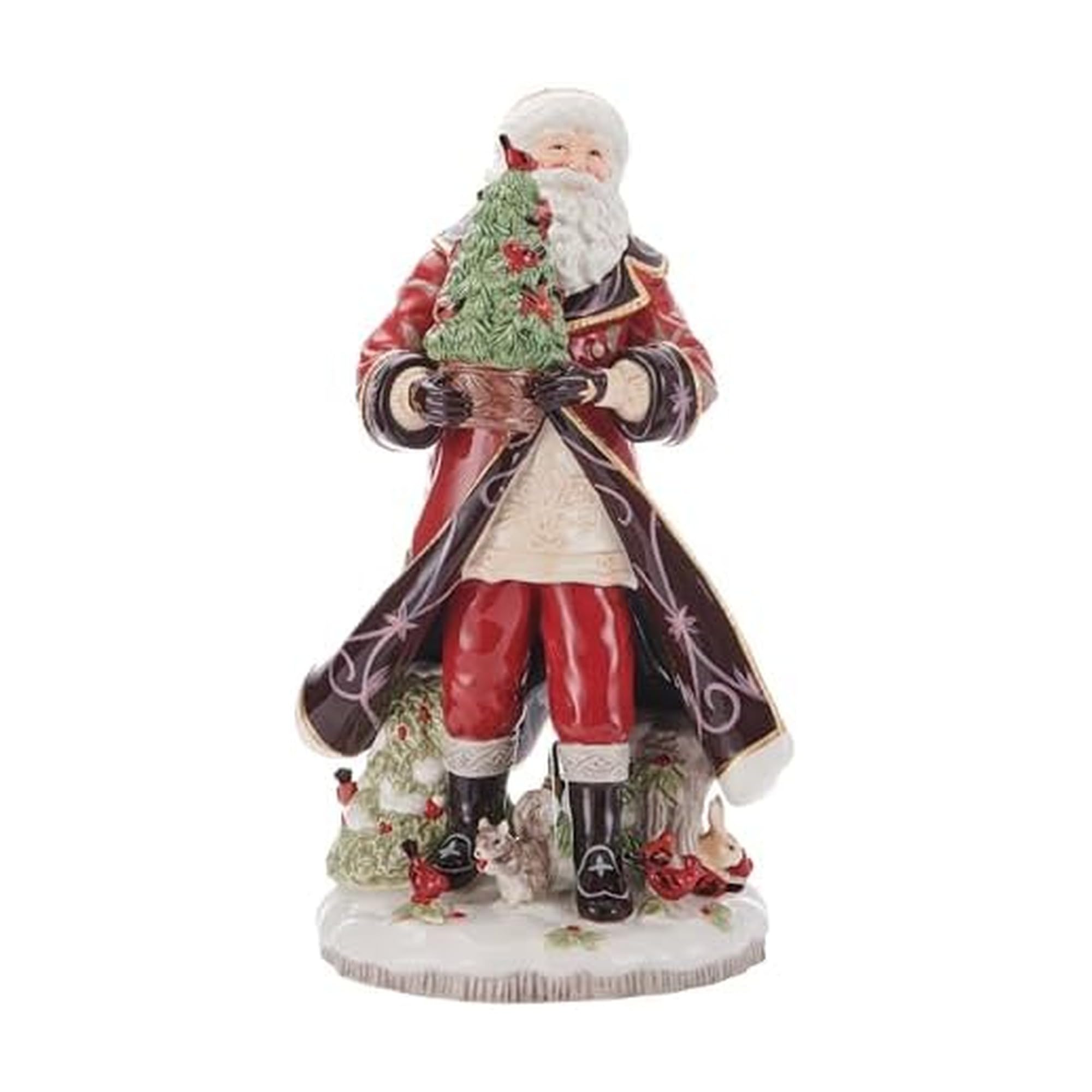 Fitz and Floyd Chalet Santa Ceramic Figurine, 19.5 Inch