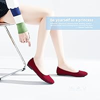 Vista 6 de Obtaom - Zapatos planos de vestir con punta redonda para mujer, sin cordones, estilo ballet, color negro