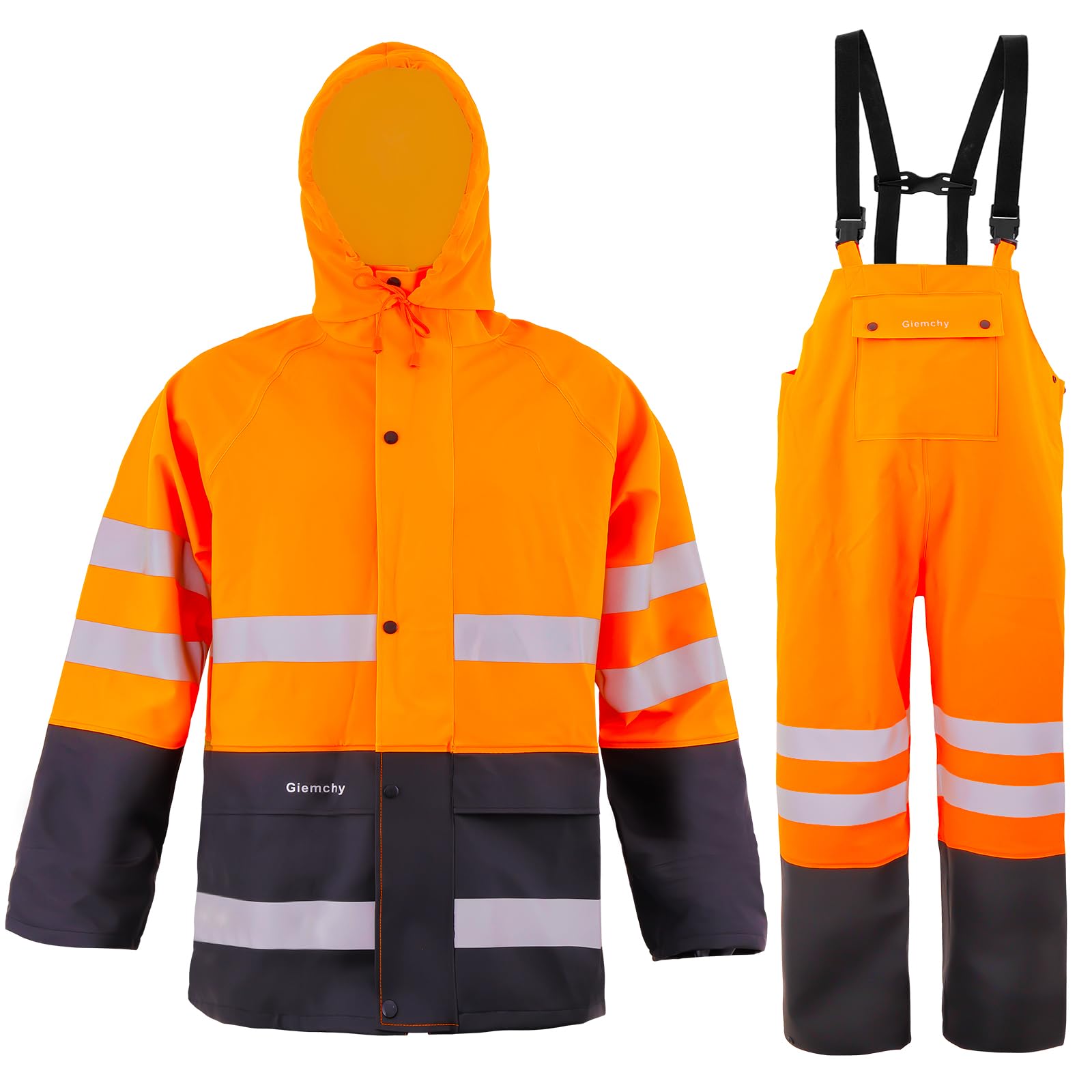VUVEARain Suit For Men & Women Waterproof Heavy Duty Rain Gear Reflective Jacket for Fishing Outdoor Work Raincoats