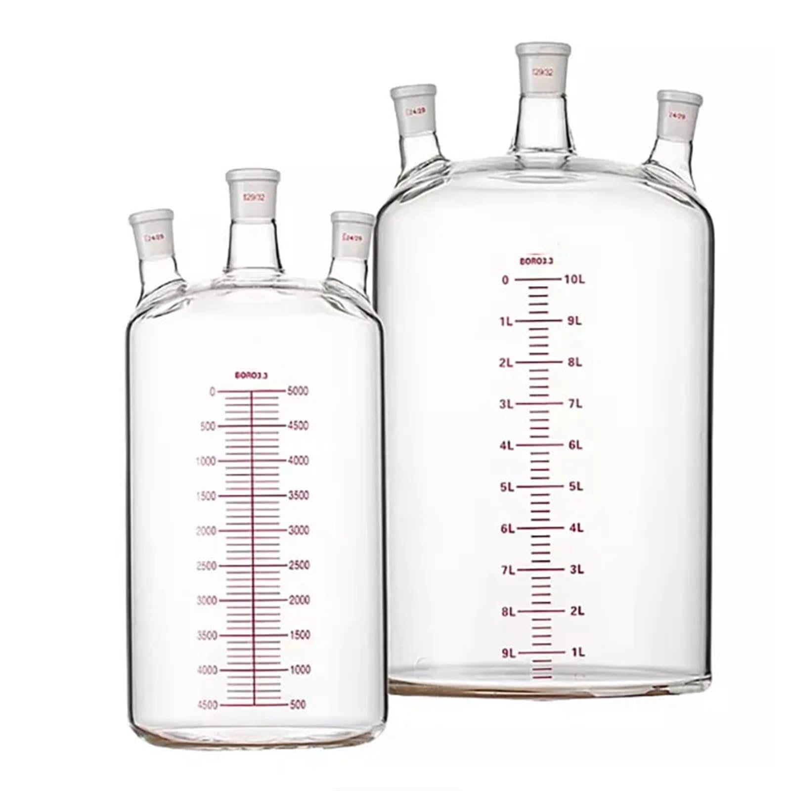 Zylindrischer Flachboden-Dreihalskolben aus Borosilikatglas mit drei Hälsen(250ml 24X24X24)