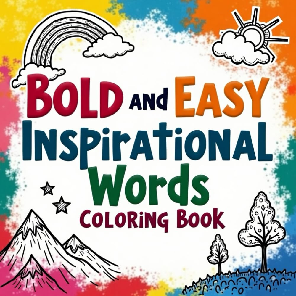 Bold and Easy Inspiritional Words: Positive Affirmations Coloring Book for Kids, Teens, and Adults – 30+ Big and Simple Designs for Stress Relief and ... (Motivational Vibes Coloring Collection)