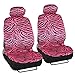 BDK Hot Pink Zebra Seat Covers & Floor Mats Set Fur Print Complete - Full Set, Universal Fit