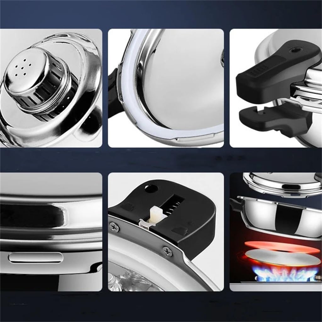 Stainless Steel Pressure Cooker 1.8L Outdoor Quick Cooking Pot for Induction Cooktop Ceramic Stove Gas