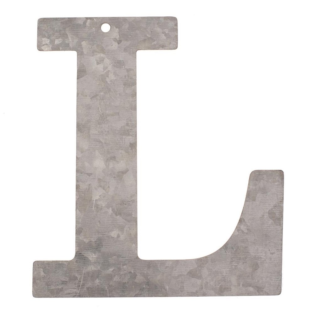 Lettre D En Métal Galvanisé Argenté - Dimensions 18x16x0,5 Cm - Pour Décoration, Bricolage, Trou De Suspension