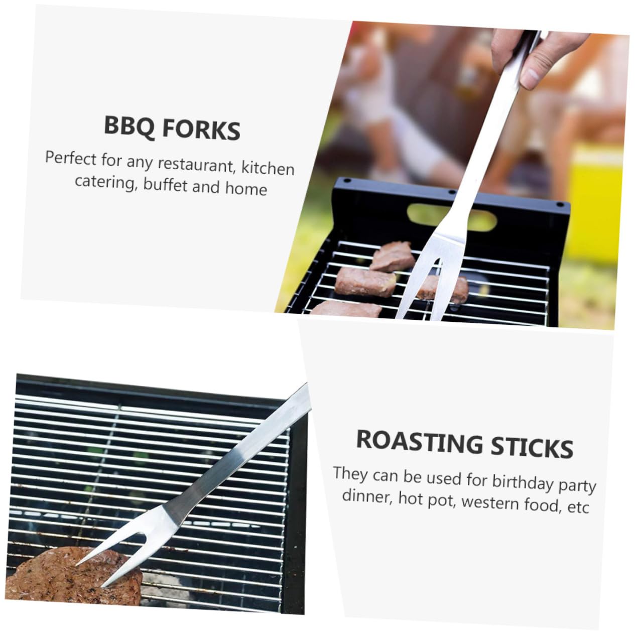 Toddmomy 4pezzi Forchette Barbecue Inossidabile Utensili Per Grigliate e Arrosti Per e Design