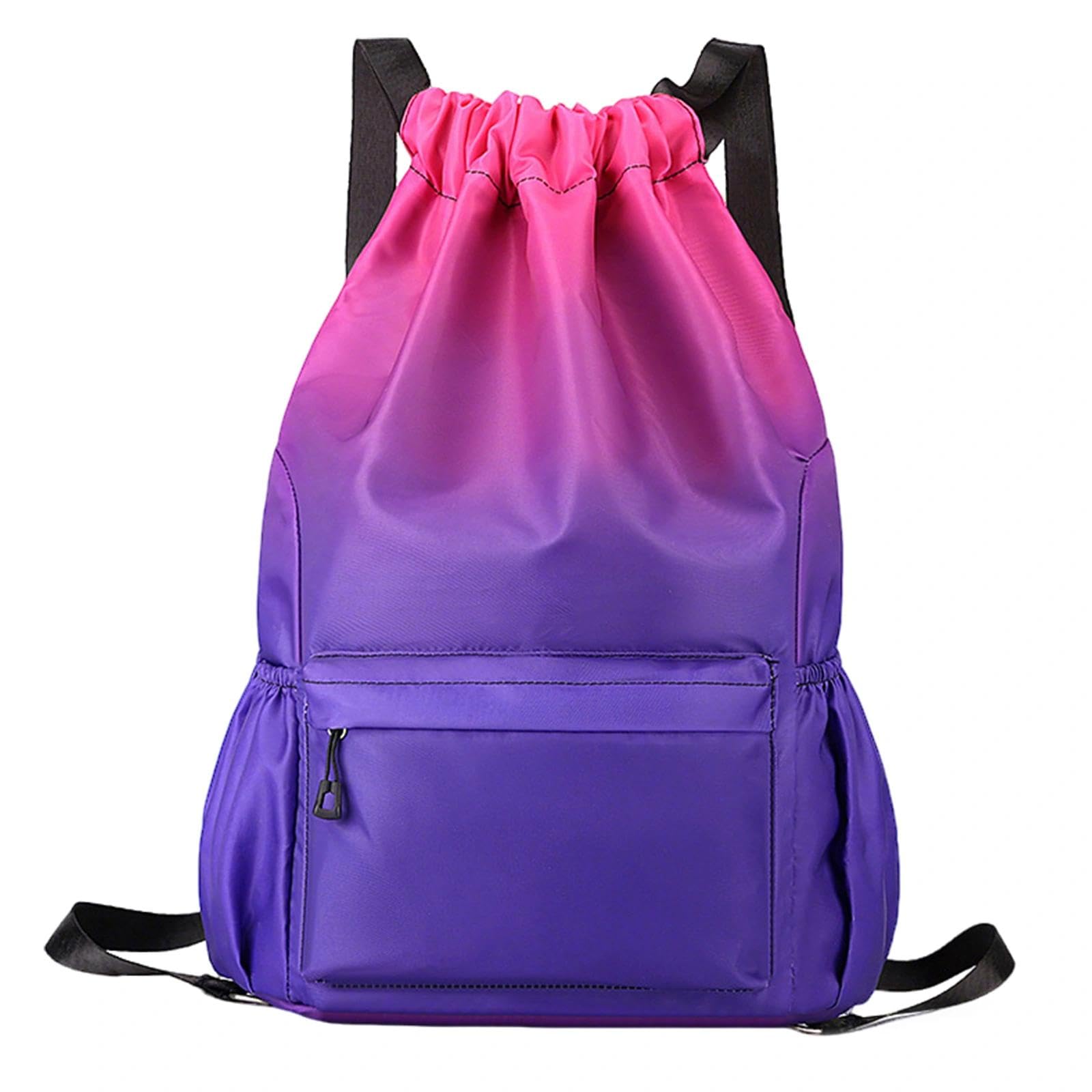 Sikweny Swimming Bag Large Capacity Drawstring Bags Waterproof Easy to Clean Waterproof Drawstring Bag Drawstrings Design Swimming Bags for Adults for School Gym Sport Travel Swim(Gradient Purple)