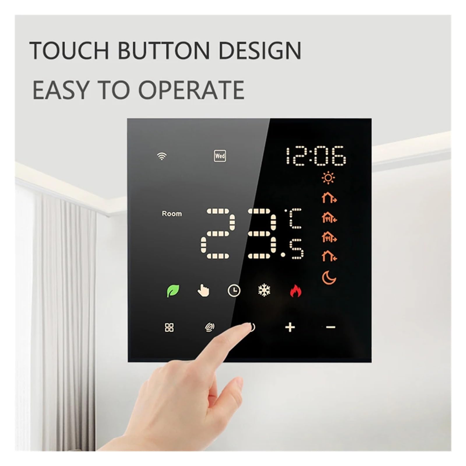 Termostat cyfrowy, 1pc Tuya inteligentny elektryczny termostat do ogrzewania podłogowego kocioł gazowy naścienny sterowanie głosem telefonu komórkowego(3A WIFI black)