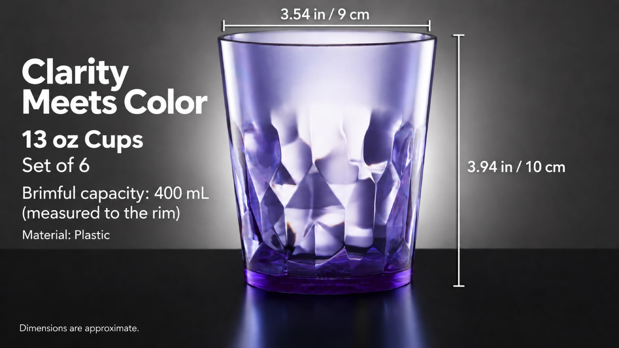 Premium Drinking Glasses - Set of 6 (Unbreakable) -3
