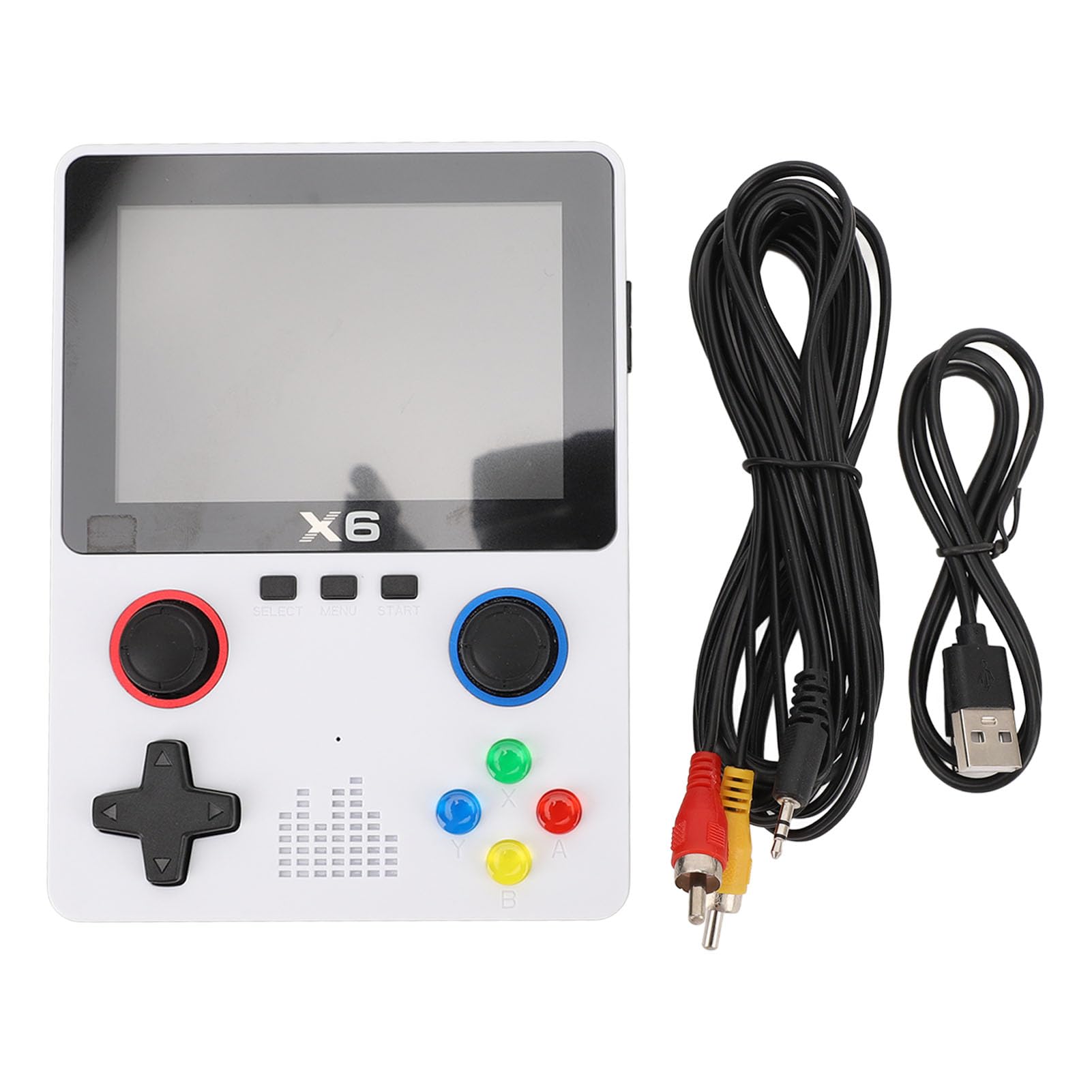 EMUKOEP Consola de Juegos Retro Portátil HD Dual Rocker para Adultos, Juegos, Pantalla de 3,5 Pulgadas, Tarjeta de Memoria 32G (Blanca)