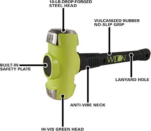 Miniatura 2 de Wilton B.A.S.H Martillo de trineo de 16 pulgadas, cabeza de 10 libras (21016)