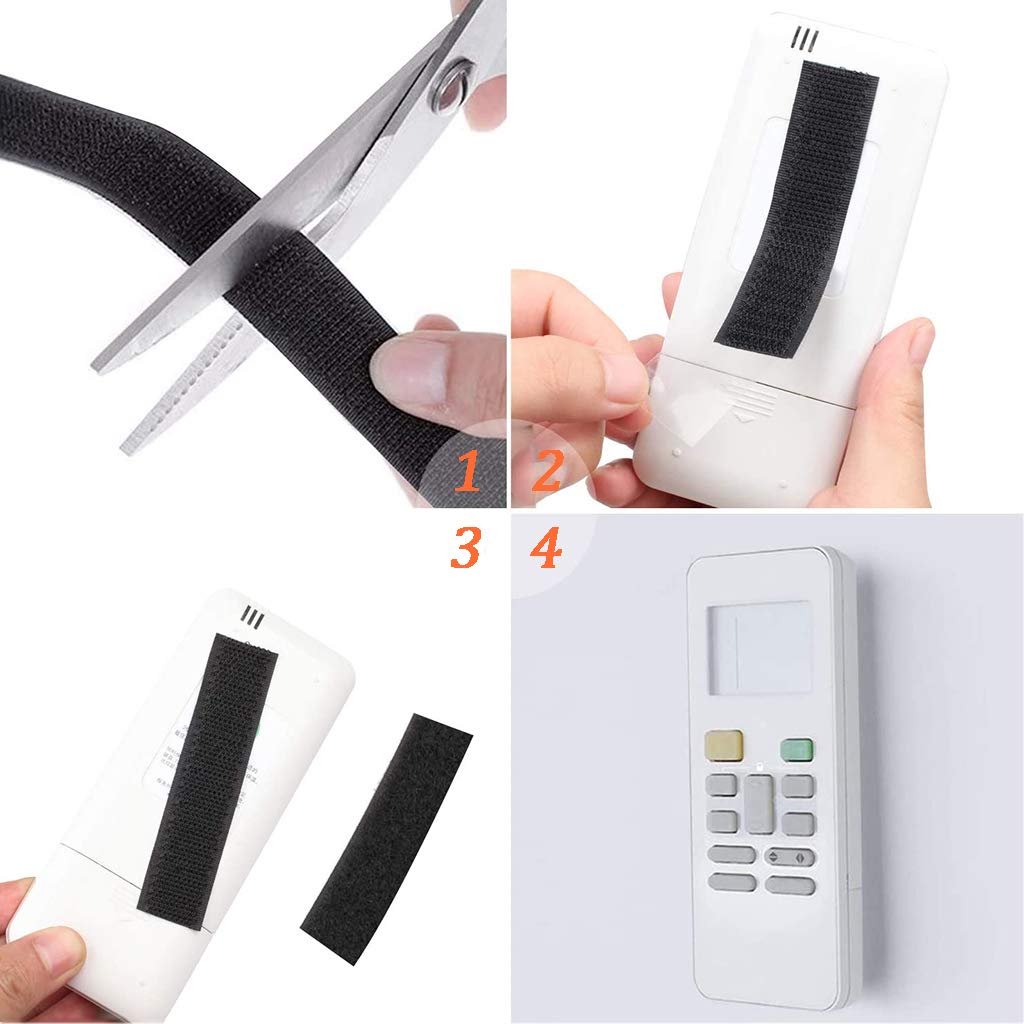 Auto Adhesivo Doble Cara 25m, Cinta de Gancho Banda Autoadhesivo Pegado Adhesivo Fuerte, para Fijador Power Strip. - Negro 5cm Ancho