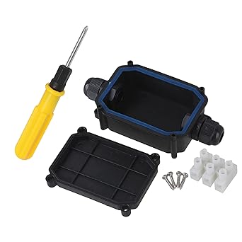 T06-3 : CNBTR Waterproof Black IP66 Plastic Cable Wire Connector Gland Electrical 2-Cable Junction Box with T06-3 Terminal