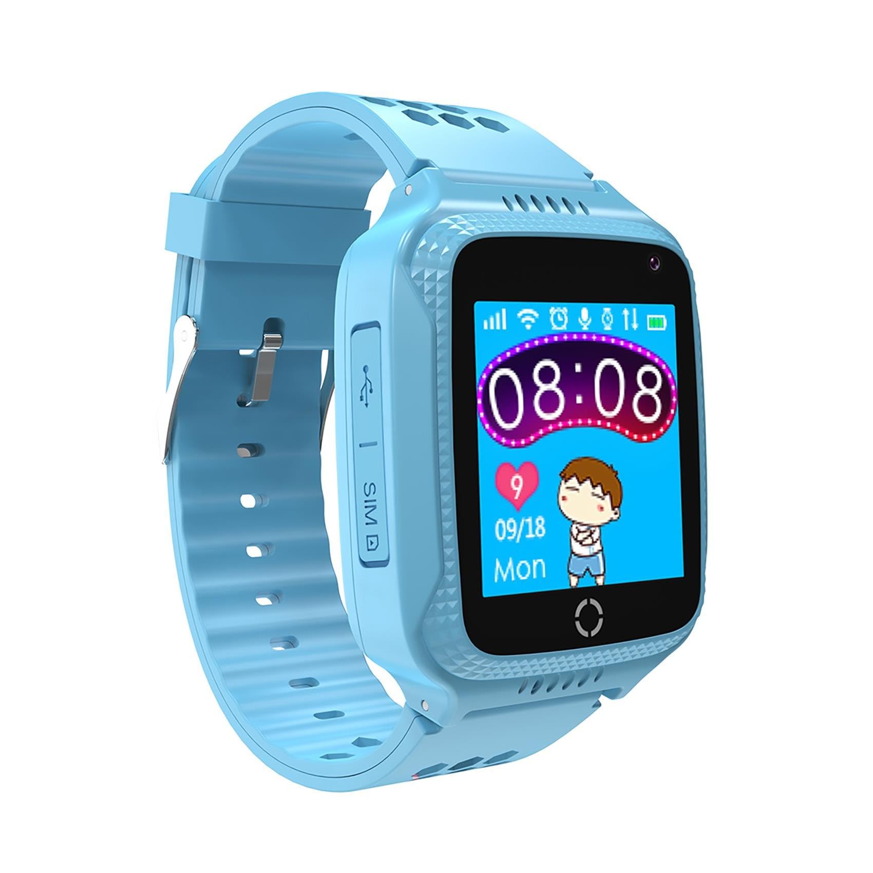 CELLY Kidswatch - Orologio per telefono impermeabile per bambini - 4G, chiamate, messaggi, modalità scuola, funzione SOSS, GPS, fotocamera e contapassi - 2 anni di garanzia (BLAU), Blu, Normal,
