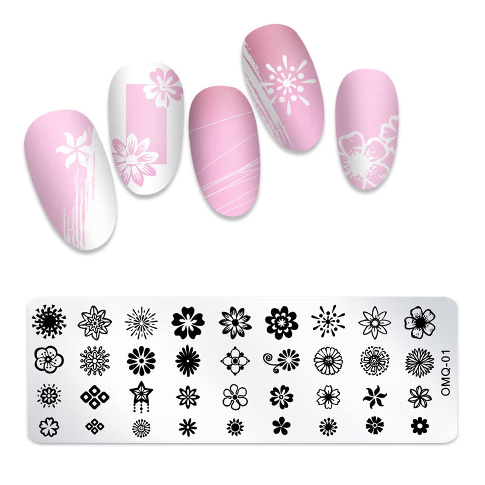 Amazon.com : Nail Art Stamping Plates Rectangle Fashion Nail Stamp Plates  Nail Stamping plate DIY Image Sunflower Nail Printing Tools : Beauty &  Personal Care