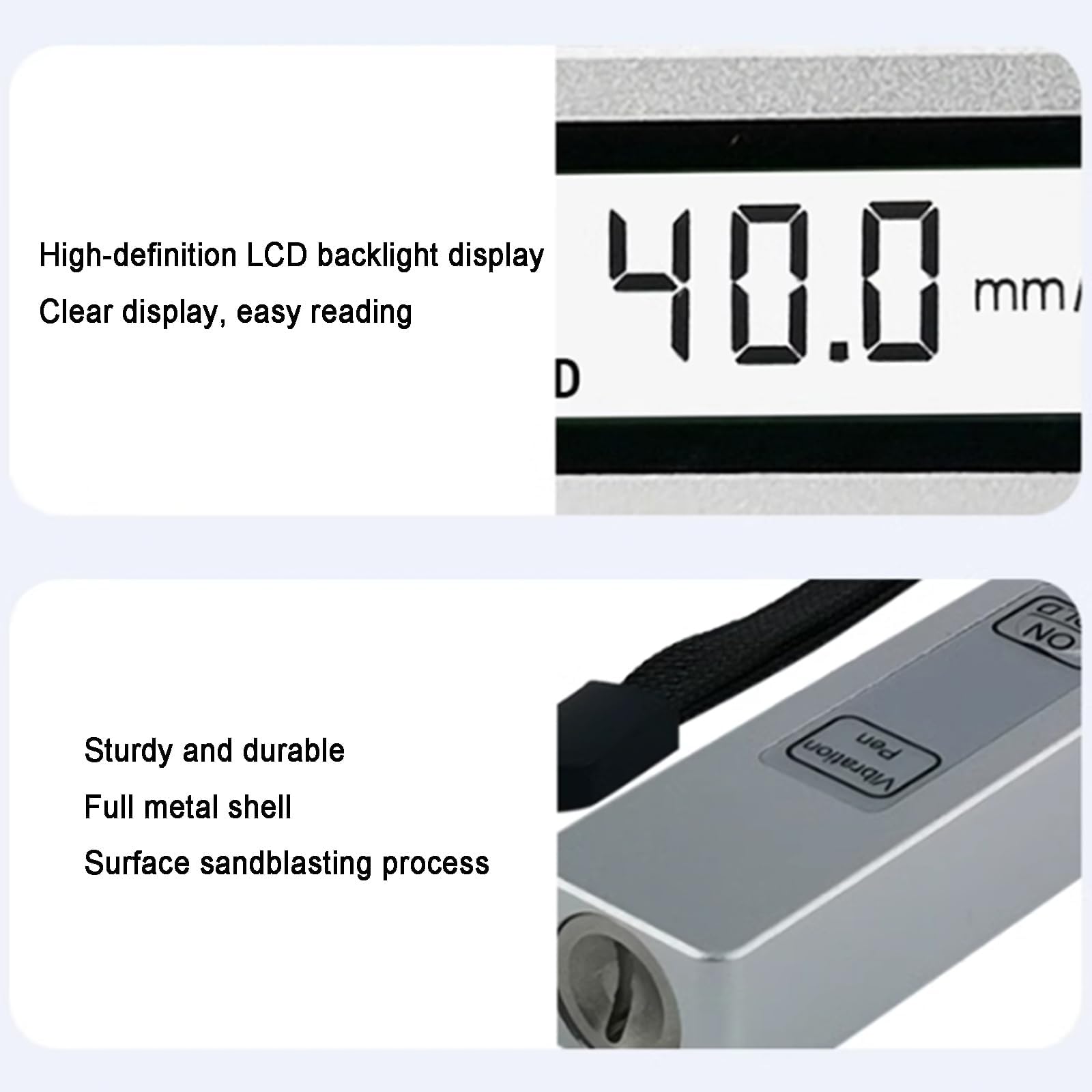 Probador de Vibraciones portátil con Pantalla LCD retroiluminada, Rango de medición de 0,1 a 199,9 m/s², analizador de aceleración Digital para diagnóstico de fallas mecánicas
