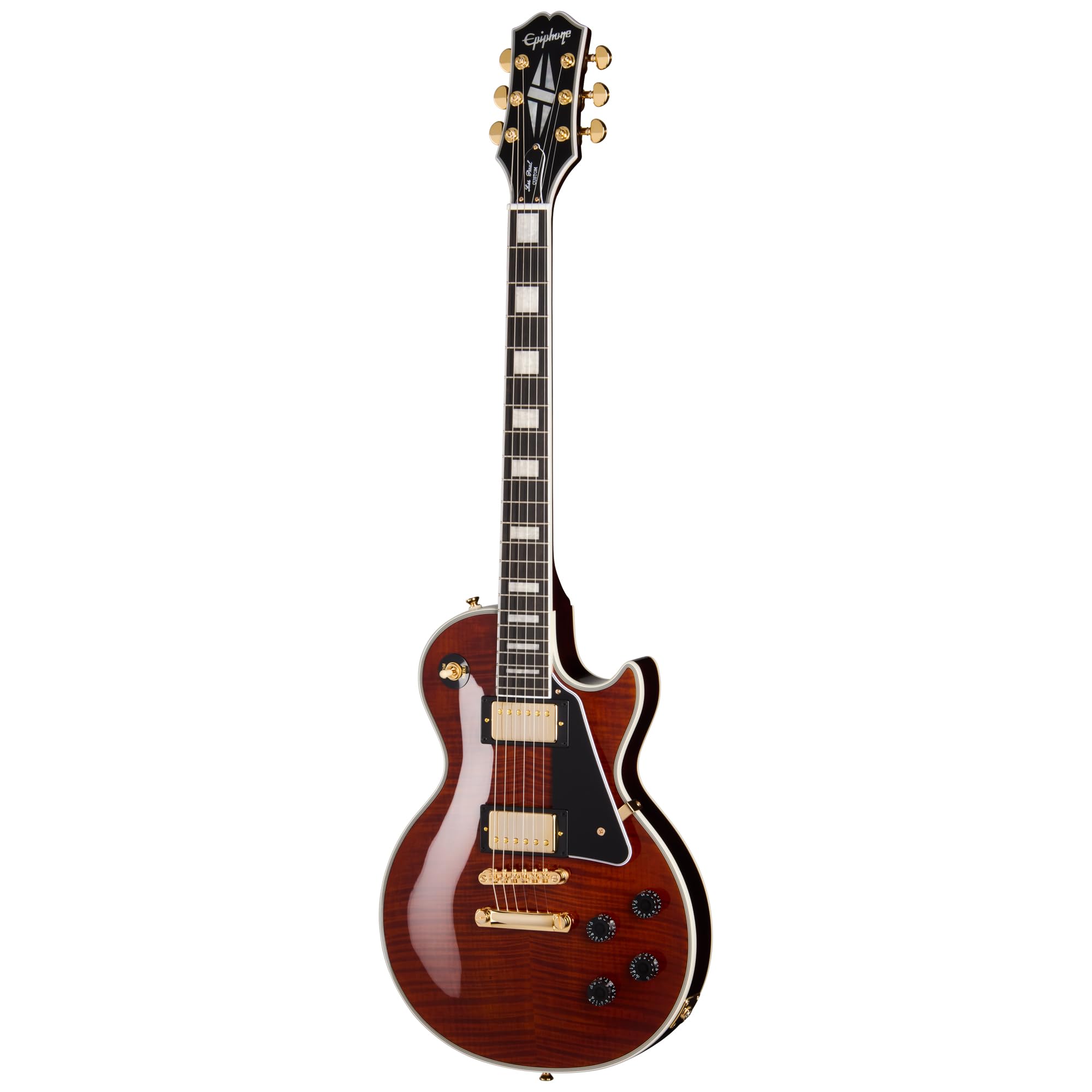 Amazon.com: Epiphone EXCLUSIVE Les Paul Custom Figured, Root Beer 