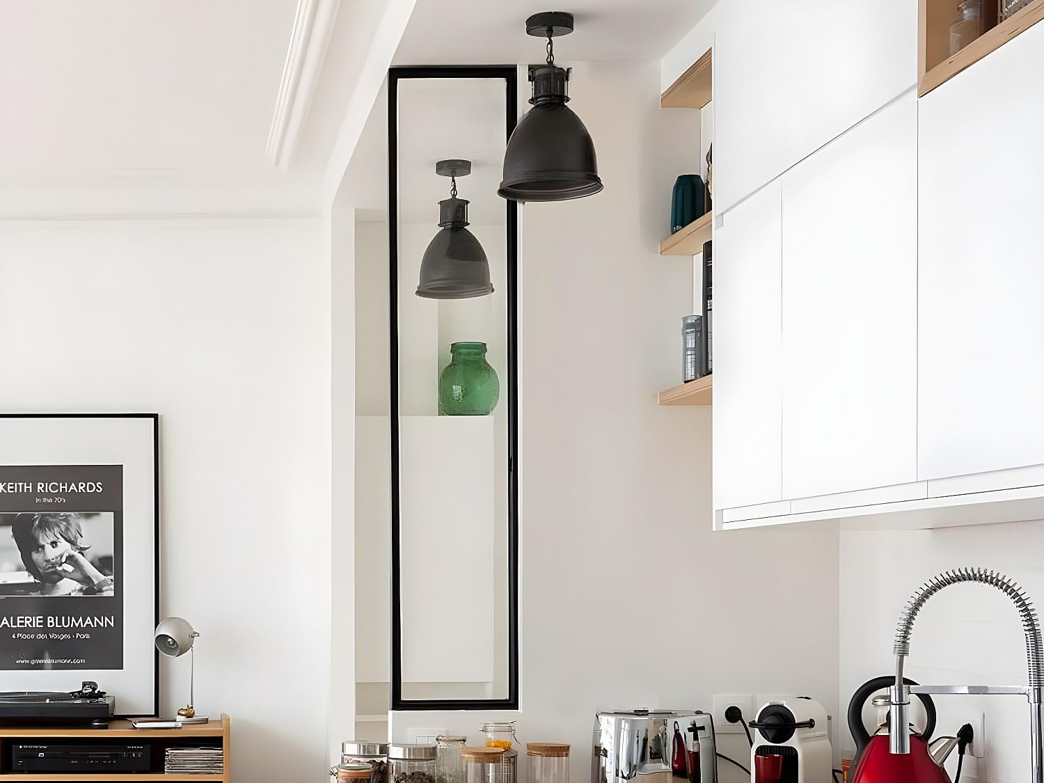 Vente-unique - Verriére Atelier en Aluminium thermolaqué Noir 30 x 130 cm (L x H) – Bayview