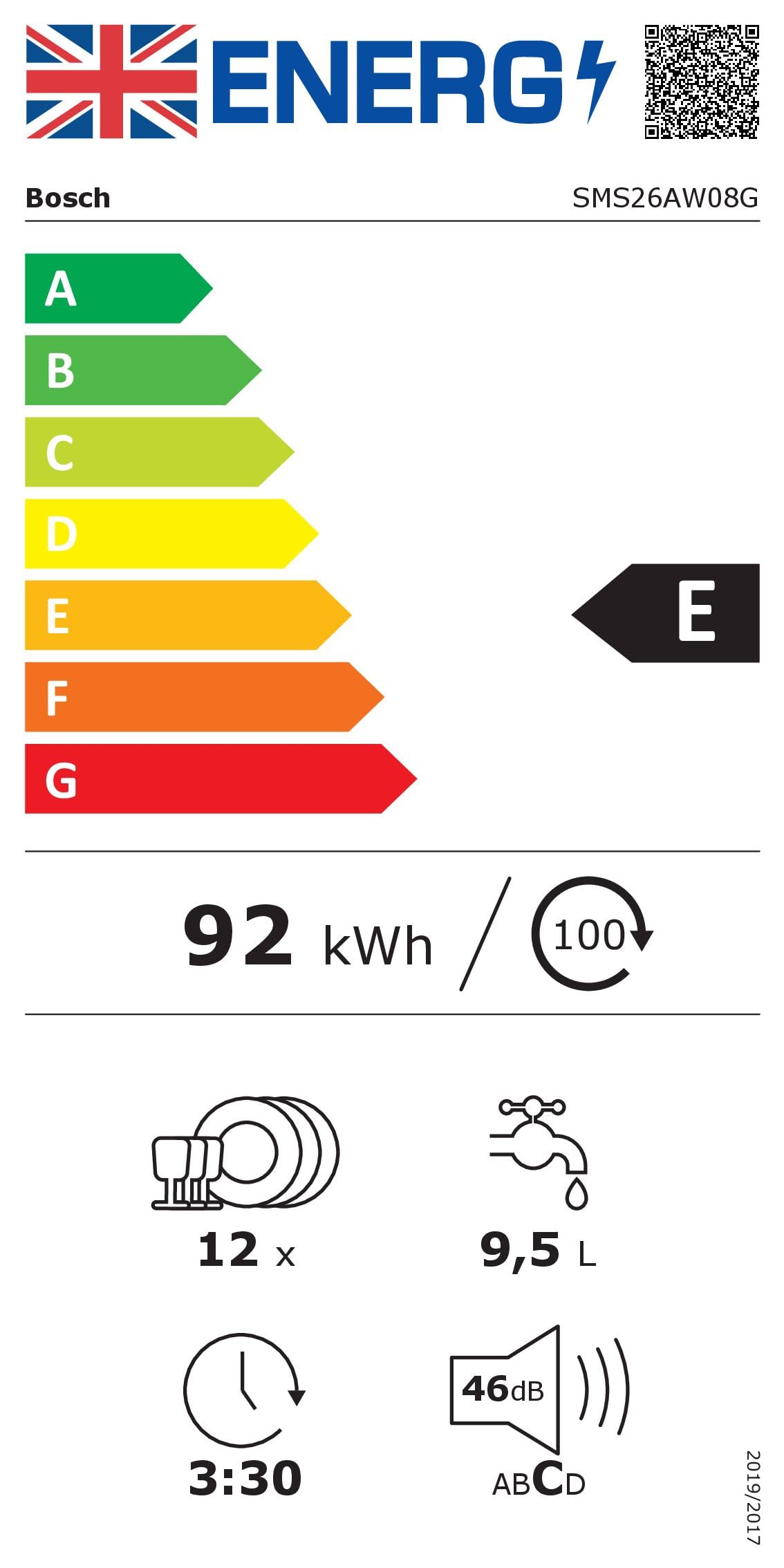 Bosch SMS26AW08G Series 2, Free-standing dishwasher 60 cm White — view 6