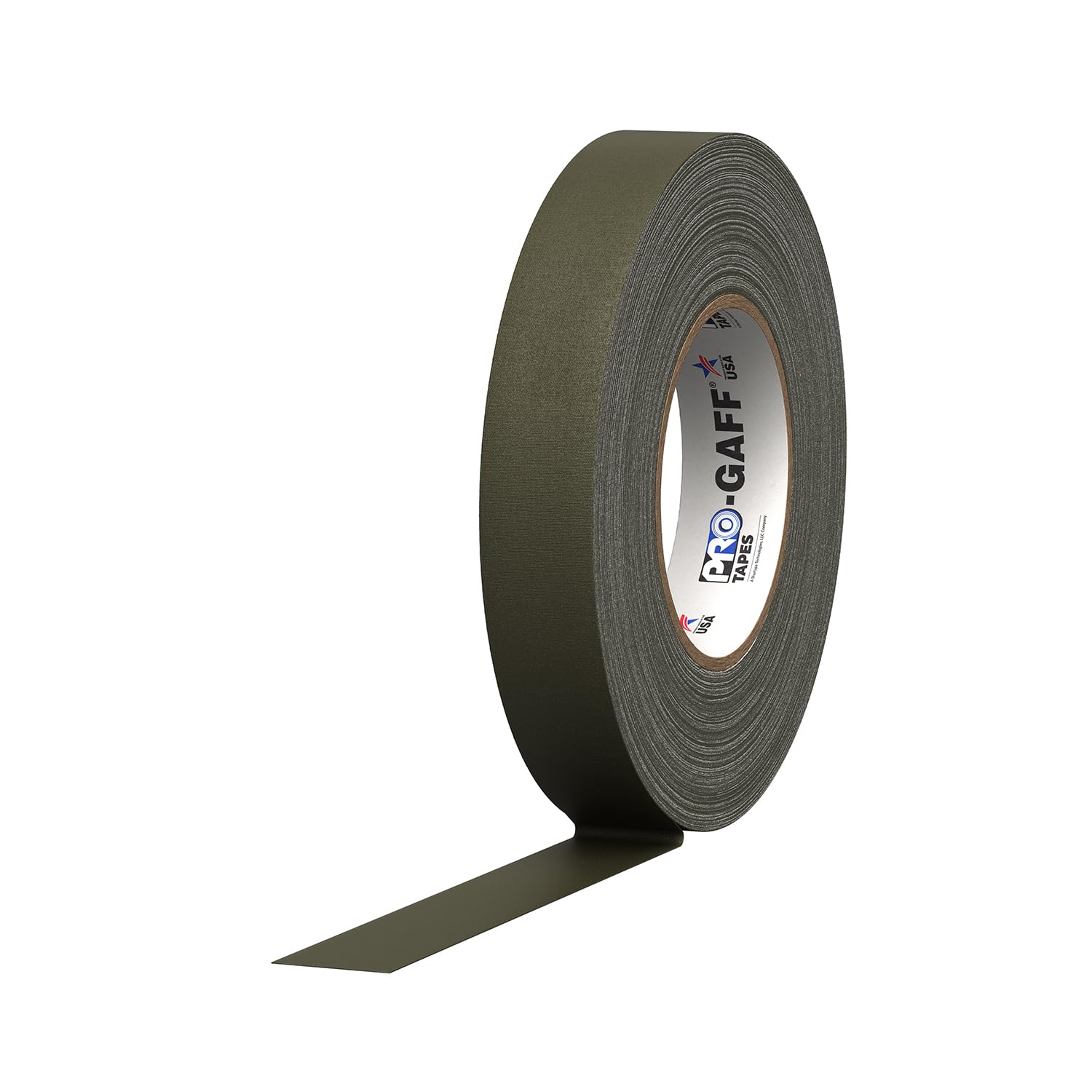 ProTapes 840178015594 Pro Gaff Premium Reinigungstuch matt Gaffers Tape mit Gummi Kleber, 11 Mil Dick, 55 YD. Länge, 2,5 cm Breite, Olive Drab