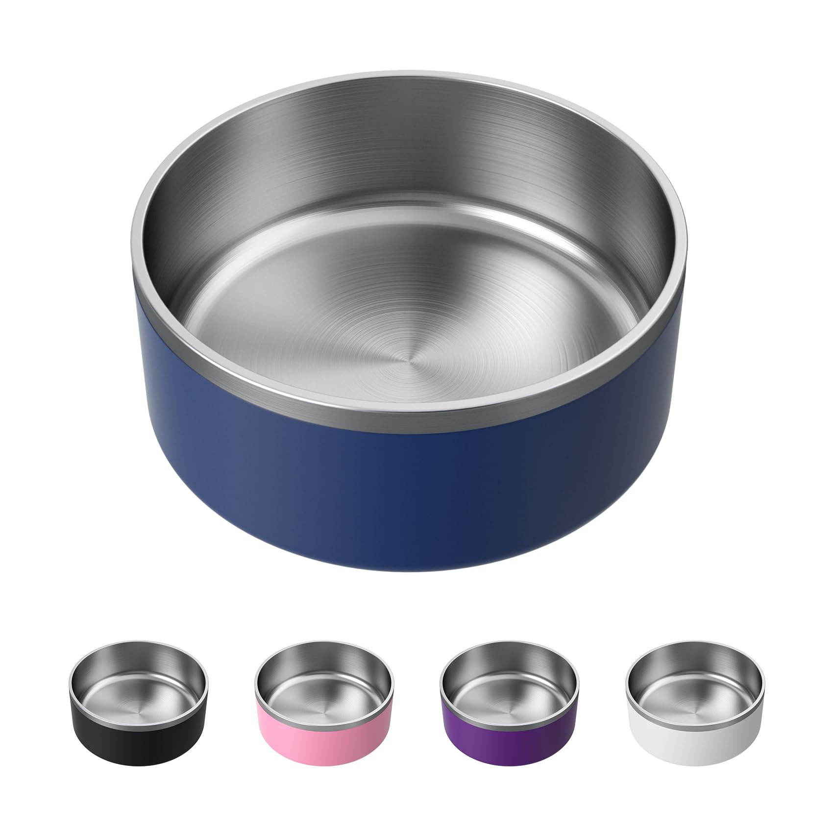 WENBOKMIN Dog Bowl, Stainless Steel Dog Food and Water Bowl with Non Slip Quiet Bottom, Easy to Clean, Dishwasher Safe, 40oz, Blue