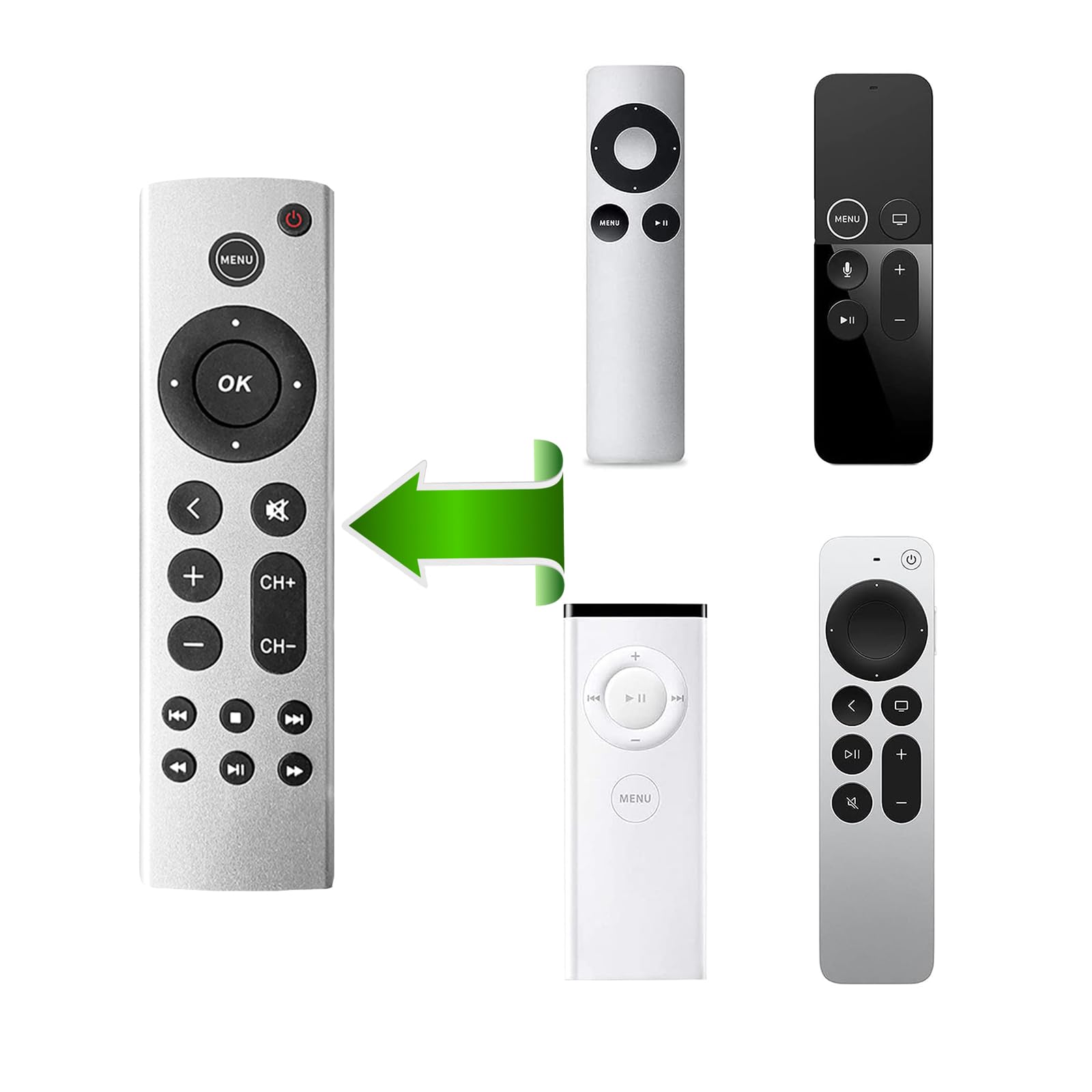 Newly Upgraded Universal Remote for Apple TV and TV Control – Works with Apple TV 4K, HD, All Generations (No Siri), Compatible with A2843, A2737, A2169, A1842, A1625