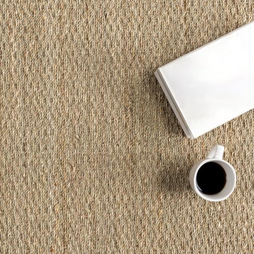 nuLOOM 2x12 Elijah Seagrass Area Rug, Beige, Solid Farmhouse Style, Cotton Bordered, Basketweave, Natural Fiber, For Bedroom, Dining Room, Living Room, Hallway, Office, Kitchen, Entryway - Image 6