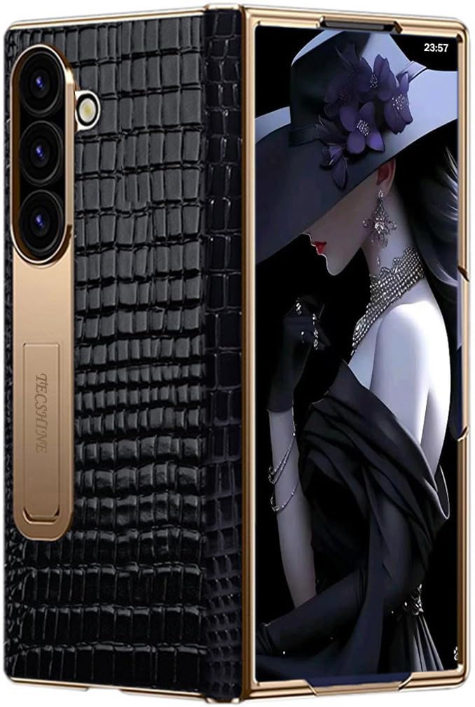 Funda de Teléfono Móvil de Cuero de Lujo para Samsung Galaxy Z Fold 7. para Samsung Z Fold7 Carcasa de Telefono con Pantalla Plegable. Estuche con Bisagras