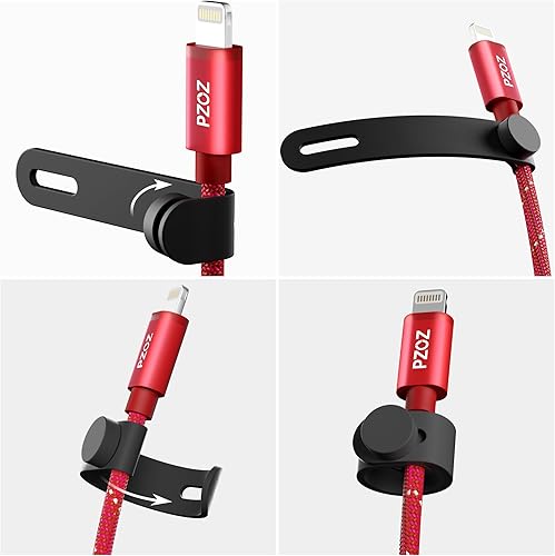 Miniatura 9 de PZOZ Bridas magnéticas reutilizables para cables, organizador de cables de silicona elástica, soporte de gestión de correas para iPhone, cargador de