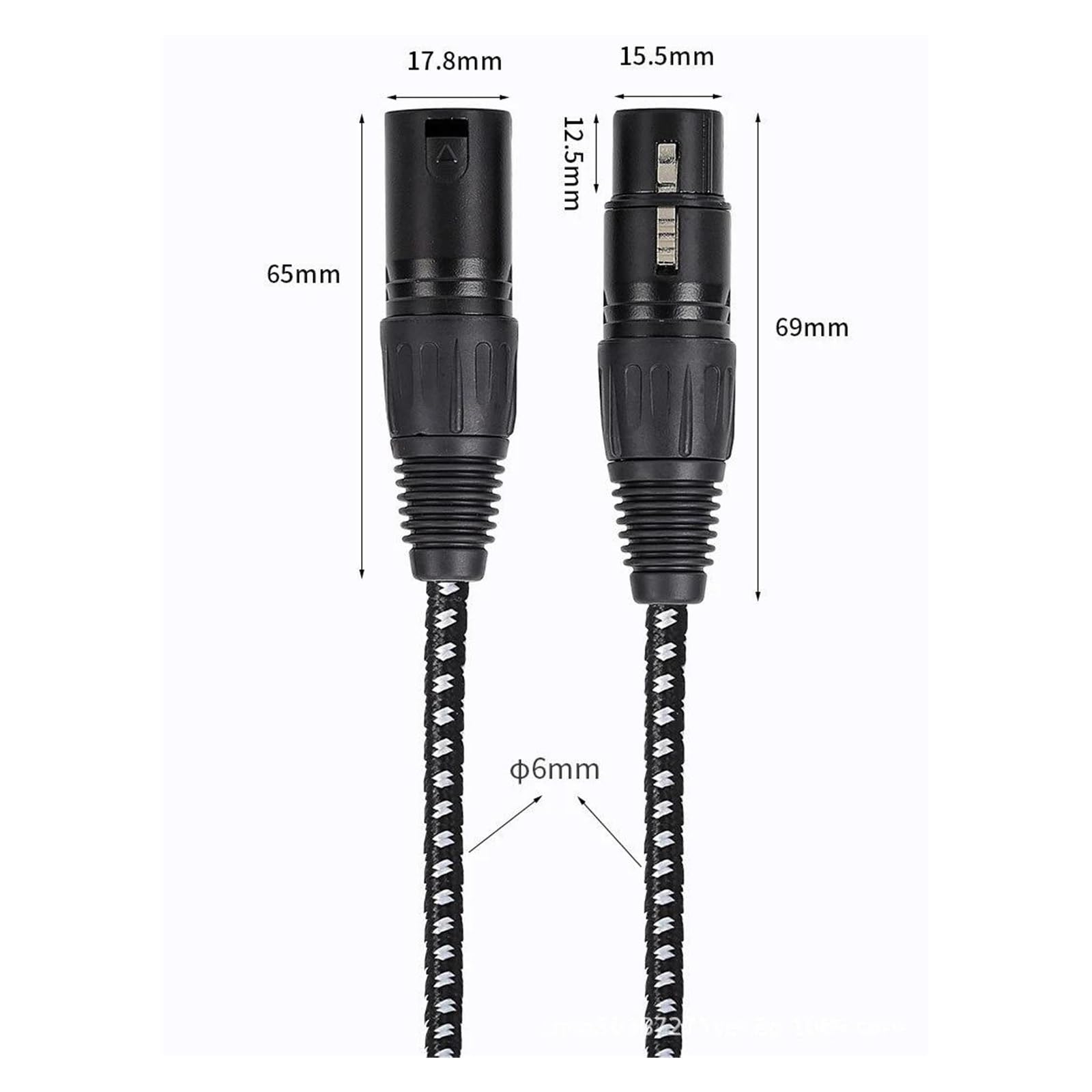 Cable profesional para guitarra interfaz balanceada conector macho de 3 pines a hembra blindado para 3 metros cable de instrumento de guitarra
