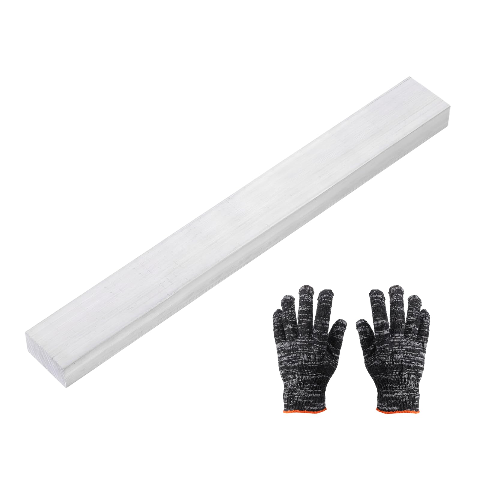 uxcell Barra plana cuadrada de aluminio, 19/32 pulgadas de grosor, 1-3/16 pulgadas de ancho 10 pulgadas de largo, placa plana cuadrada de aluminio 6061, 15 x 30 x 254 mm con guantes