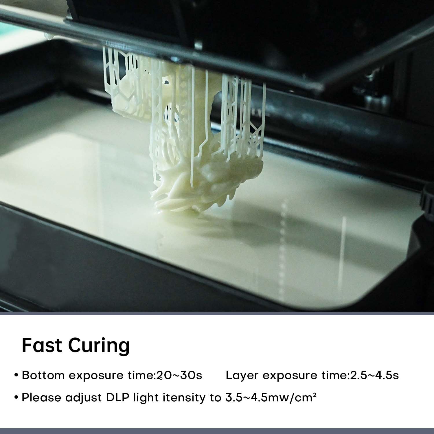 JAMG HE Résine photopolymère UV standard 405 nm avec haute précision Impression 3D Séchage rapide et excellente fluidité pour imprimante 3D LCD DLP Gris