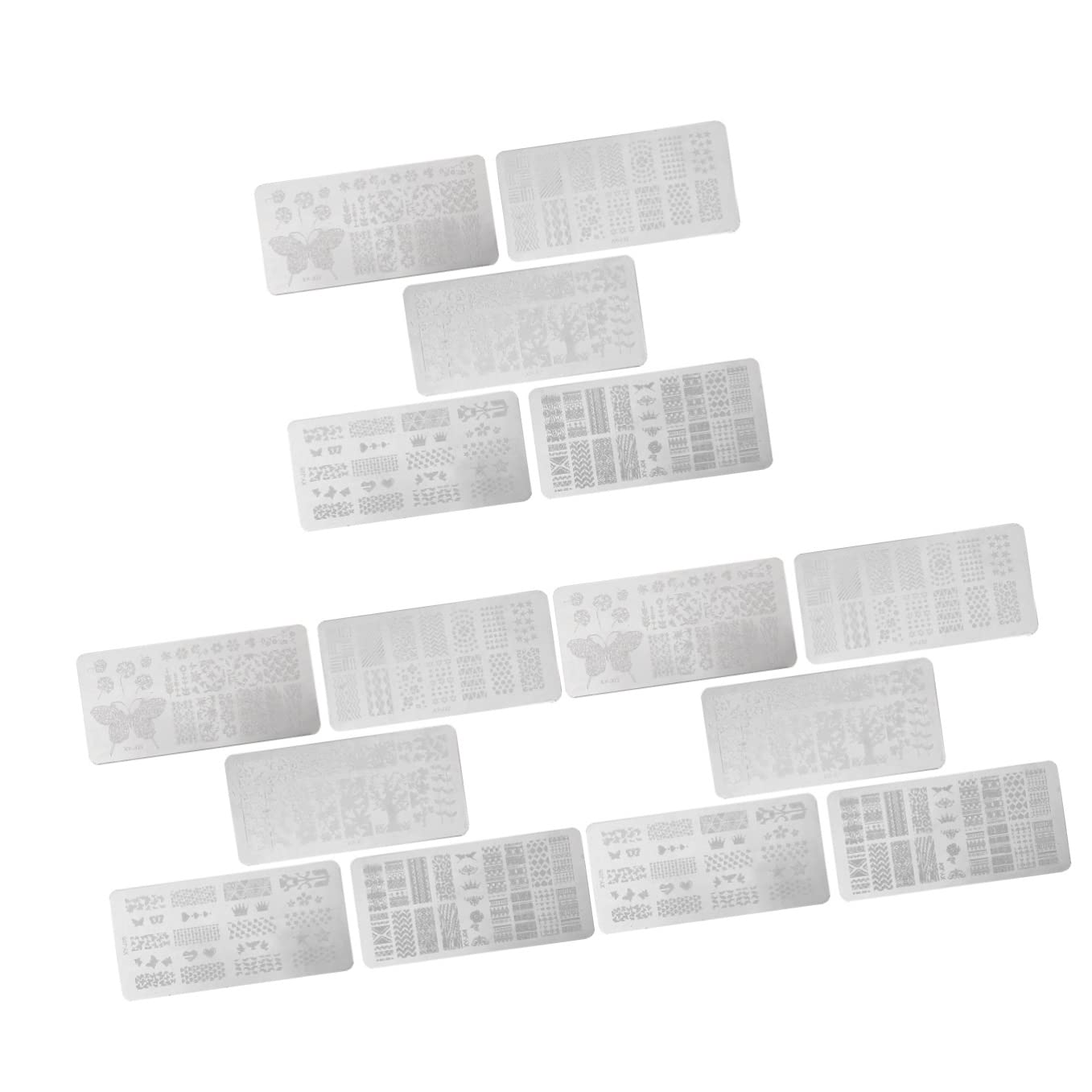 Mikinona 15pezzi Stampini Per Unghie Con Piastre Per Nail Art Template Per Stamping Unghie Con Vari Disegni e Stili Facile Da Usare Per Tutti Di Esperienza