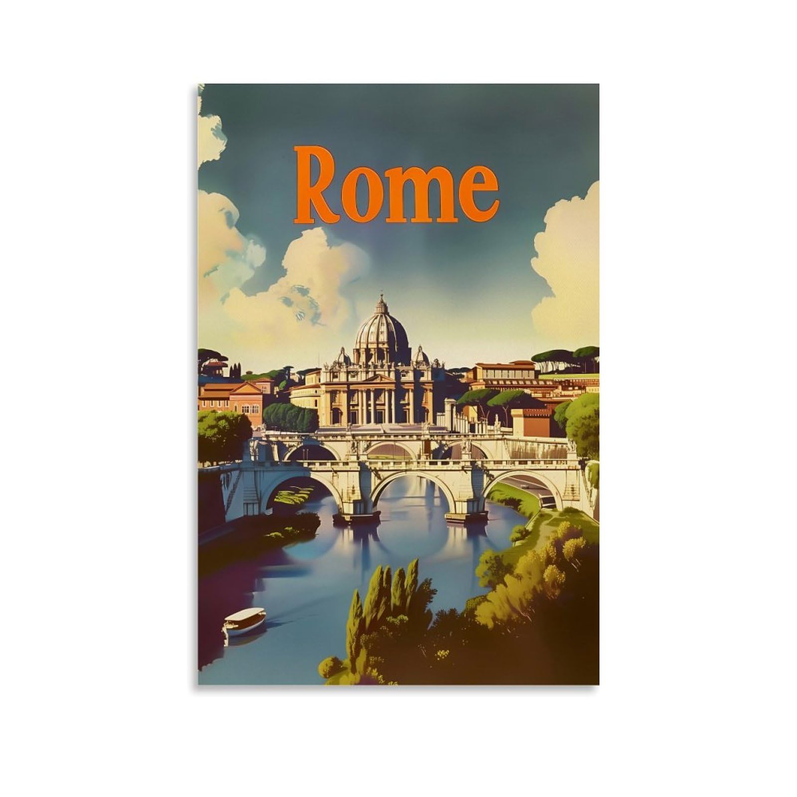 NAEGV DIY Hand Painted Oil Painting Kit Rome Itaiy Landscape Painting by Numbers for Children DYI Acrylic Colour Kits 40x50cm
