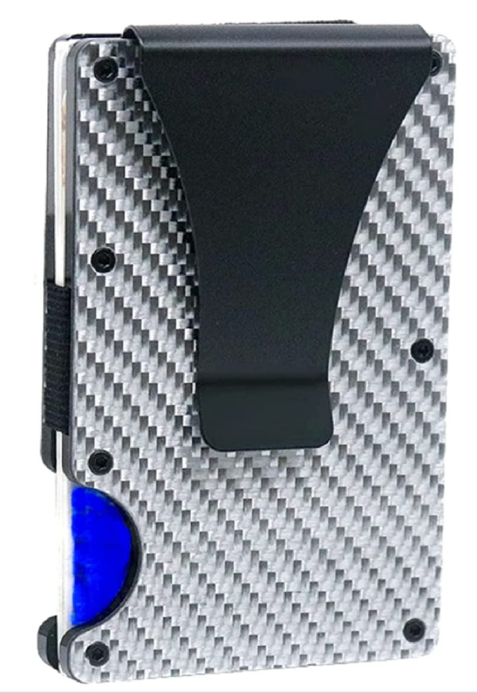 VOGARD Minimalist Slim Wallet for Men - RFID Blocking Front Pocket Credit Card Holder - Aluminium Metal Small Mens Wallets with Money Clip | 10 Card Holder (Silver)